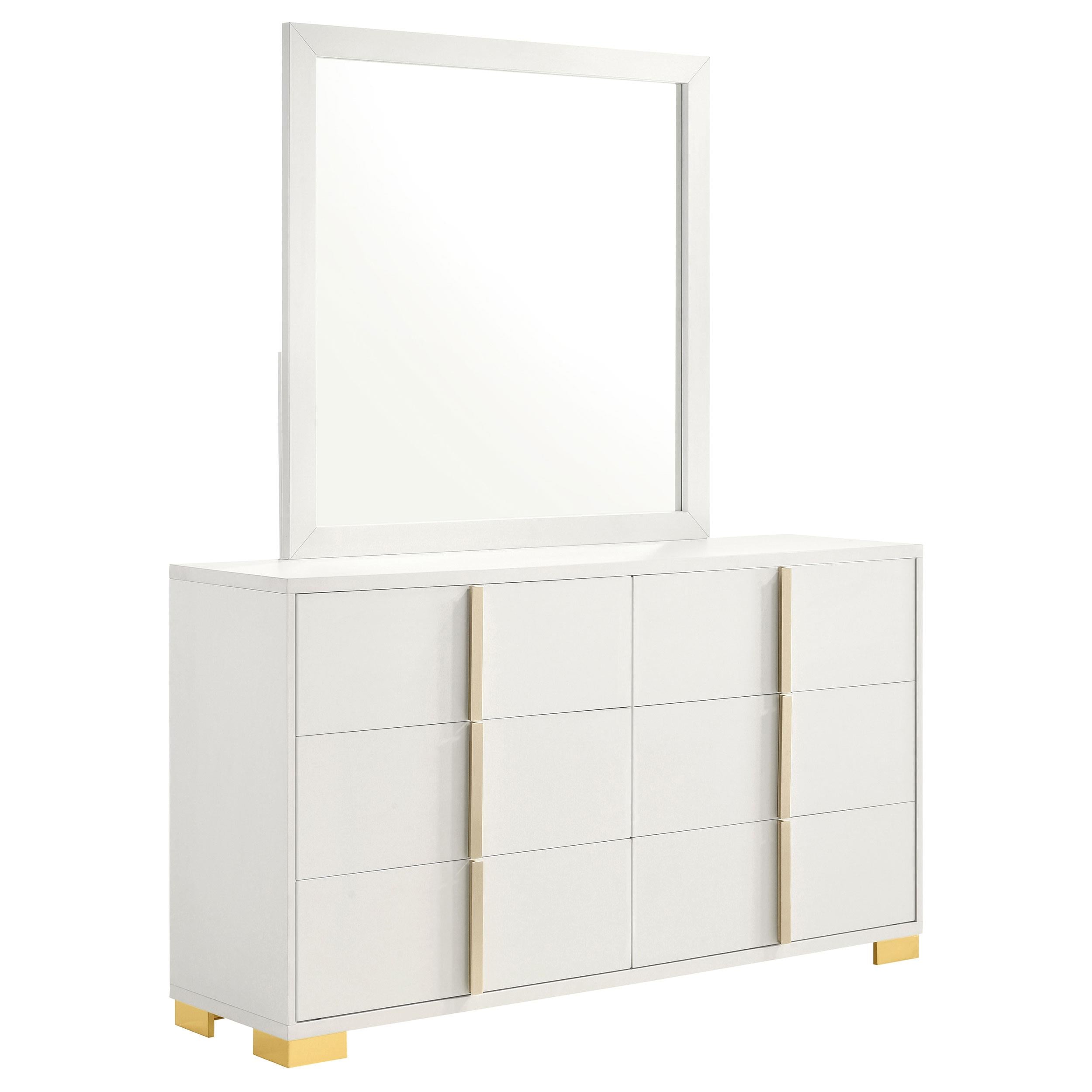 Coaster Furniture Marceline 222933M 6-Drawer Dresser with Mirror - White - Image 1