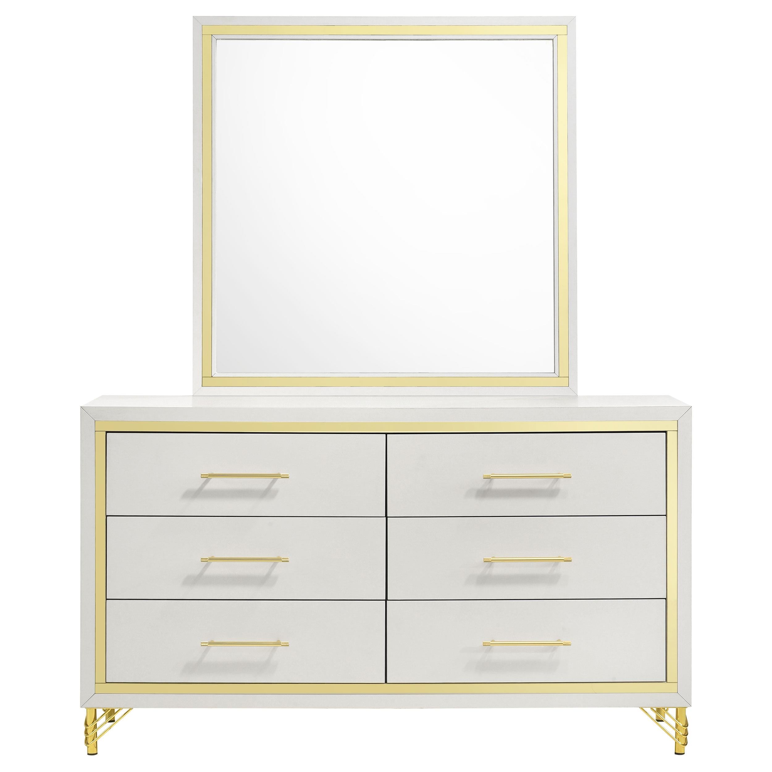 Coaster Furniture Lucia 224733M 6-Drawer Dresser with Mirror - White - Image 2