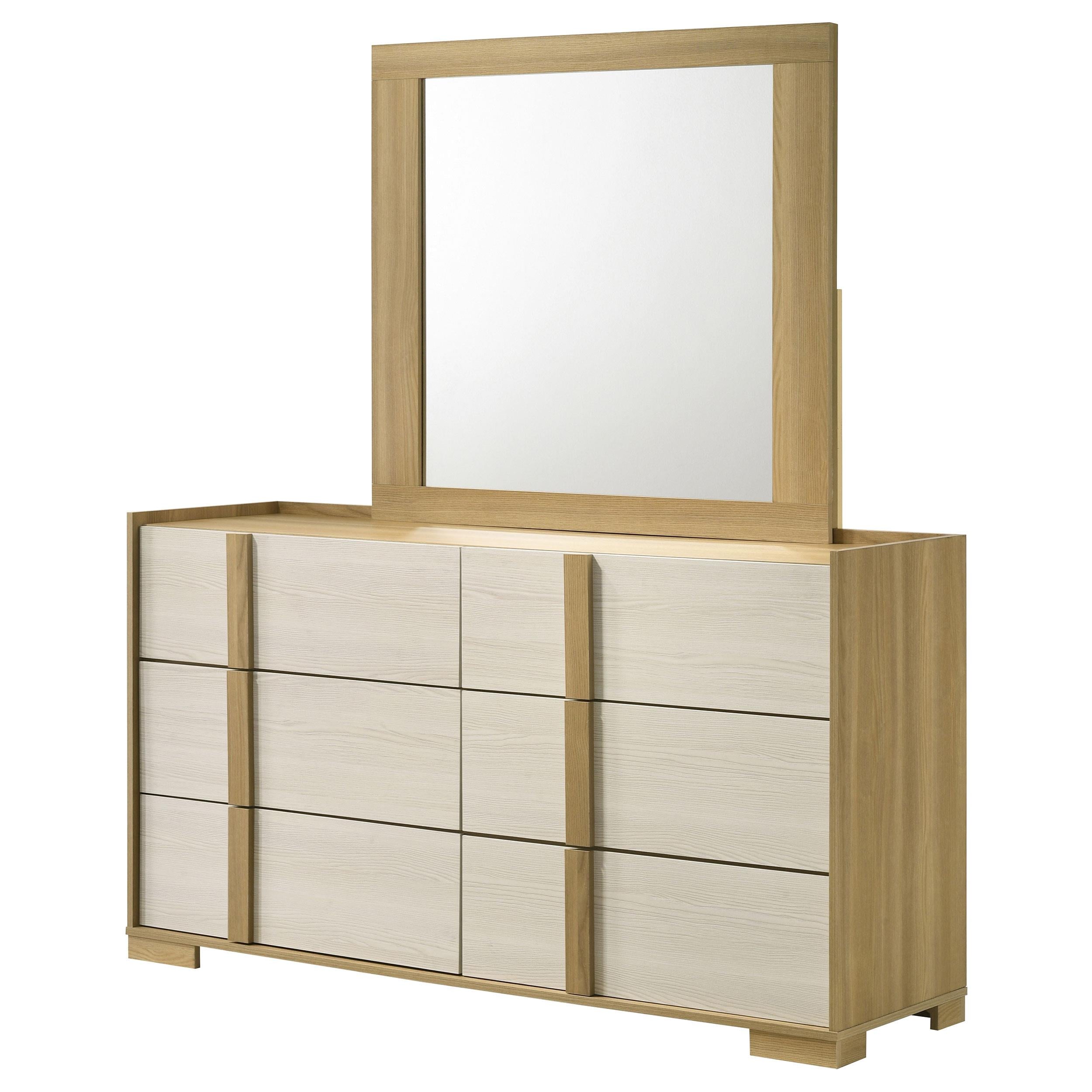 Coaster Furniture Hyland 215653M 6-Drawer Dresser with Mirror - Natural - Image 3