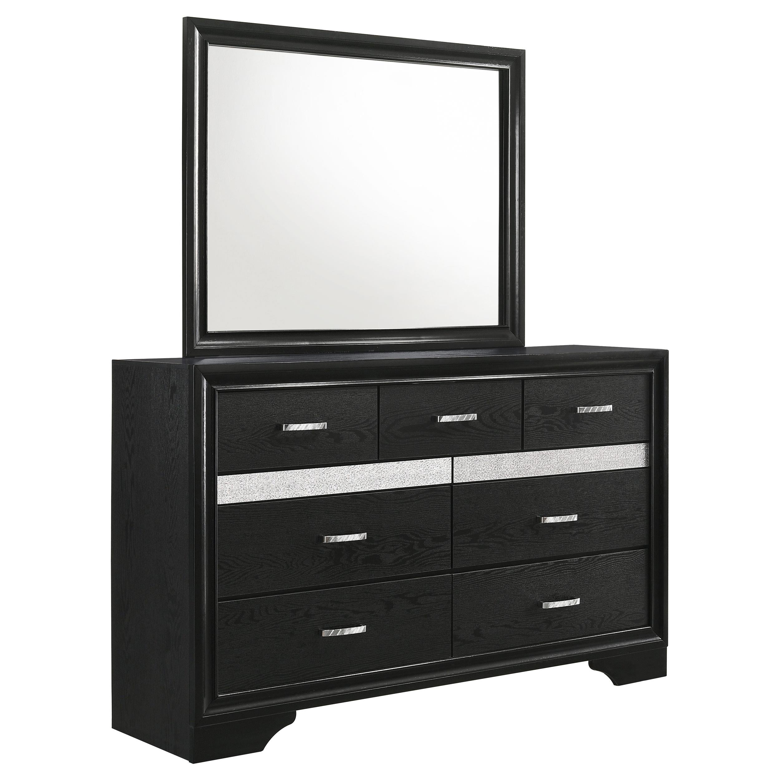Coaster Furniture Miranda 206363M 7-Drawer Dresser with Mirror - Black - Image 1