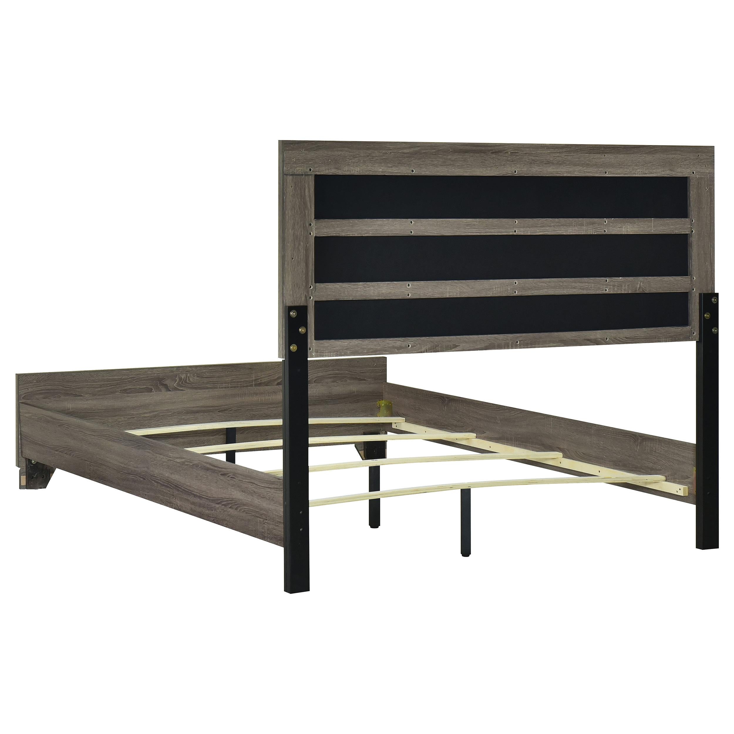 Coaster Furniture Wright 223341KE 52-inch Upholstered Eastern King Bed - Brown Oak - Image 3