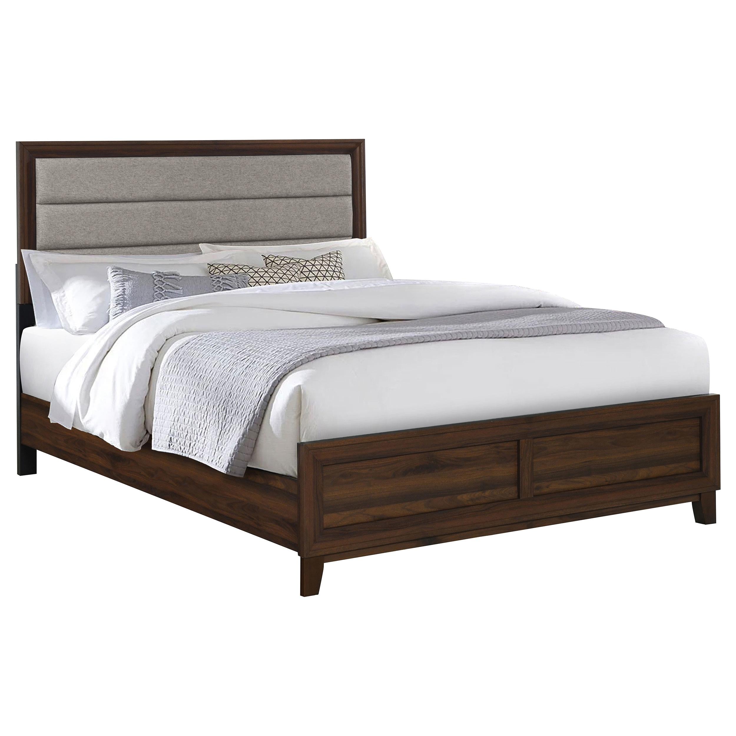 Coaster Furniture Welsley 223441Q 50-inch Upholstered Queen Bed - Walnut - Image 2