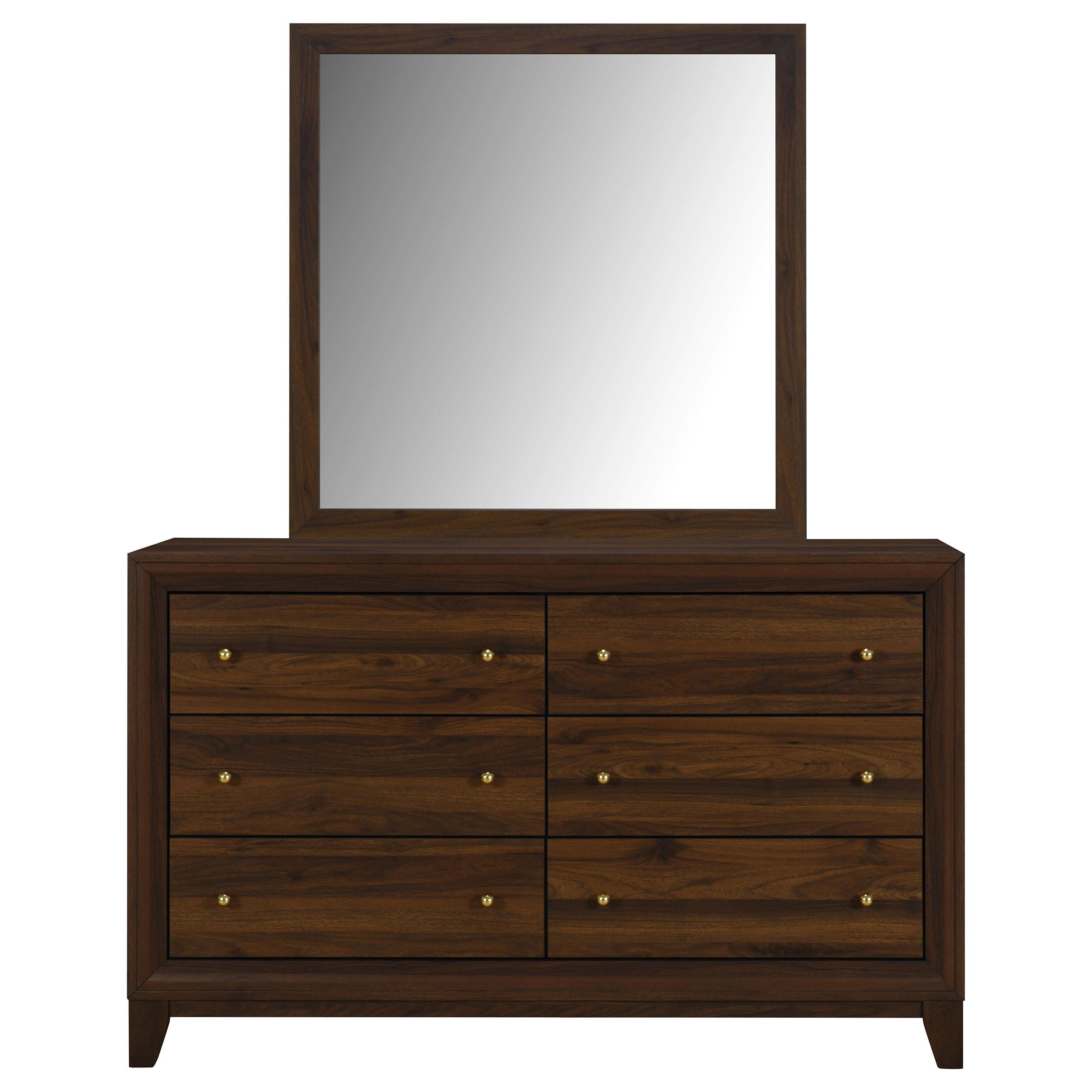 Coaster Furniture Welsley 223443M 6-Drawer Dresser and Mirror - Walnut - Image 1