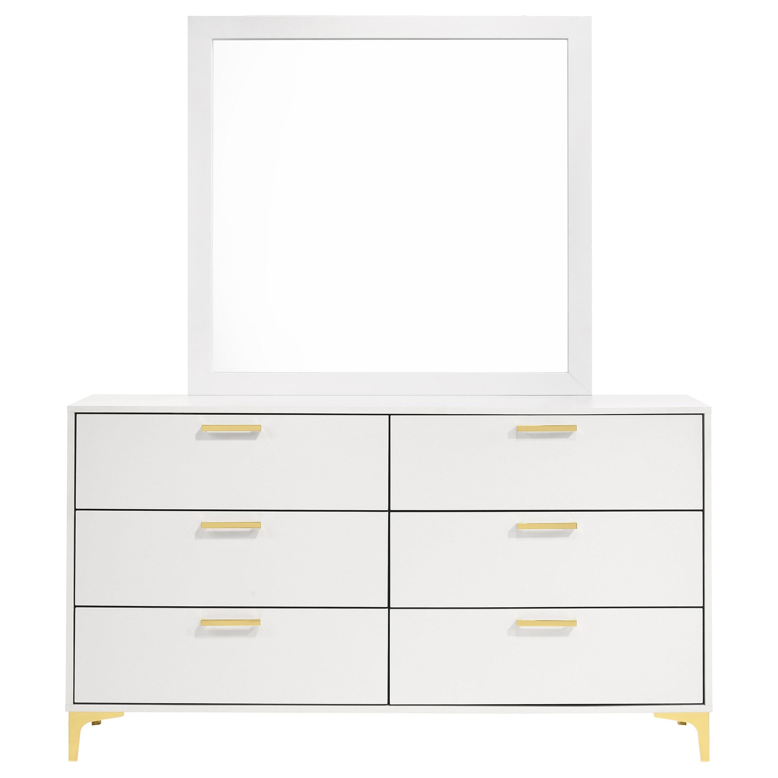Coaster Furniture Kendall 224403M 6-Drawer Dresser with Mirror - White - Image 2