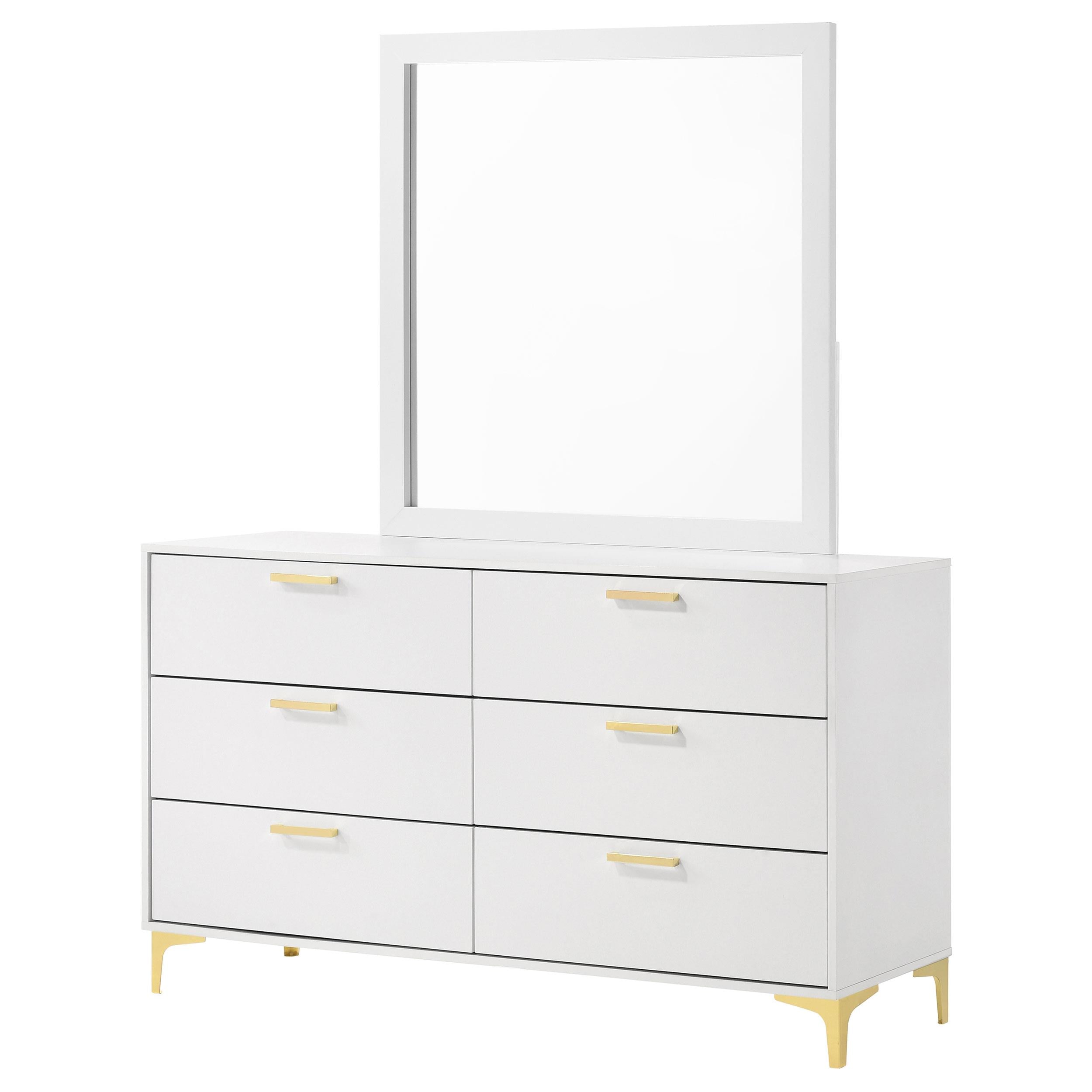Coaster Furniture Kendall 224403M 6-Drawer Dresser with Mirror - White - Image 3