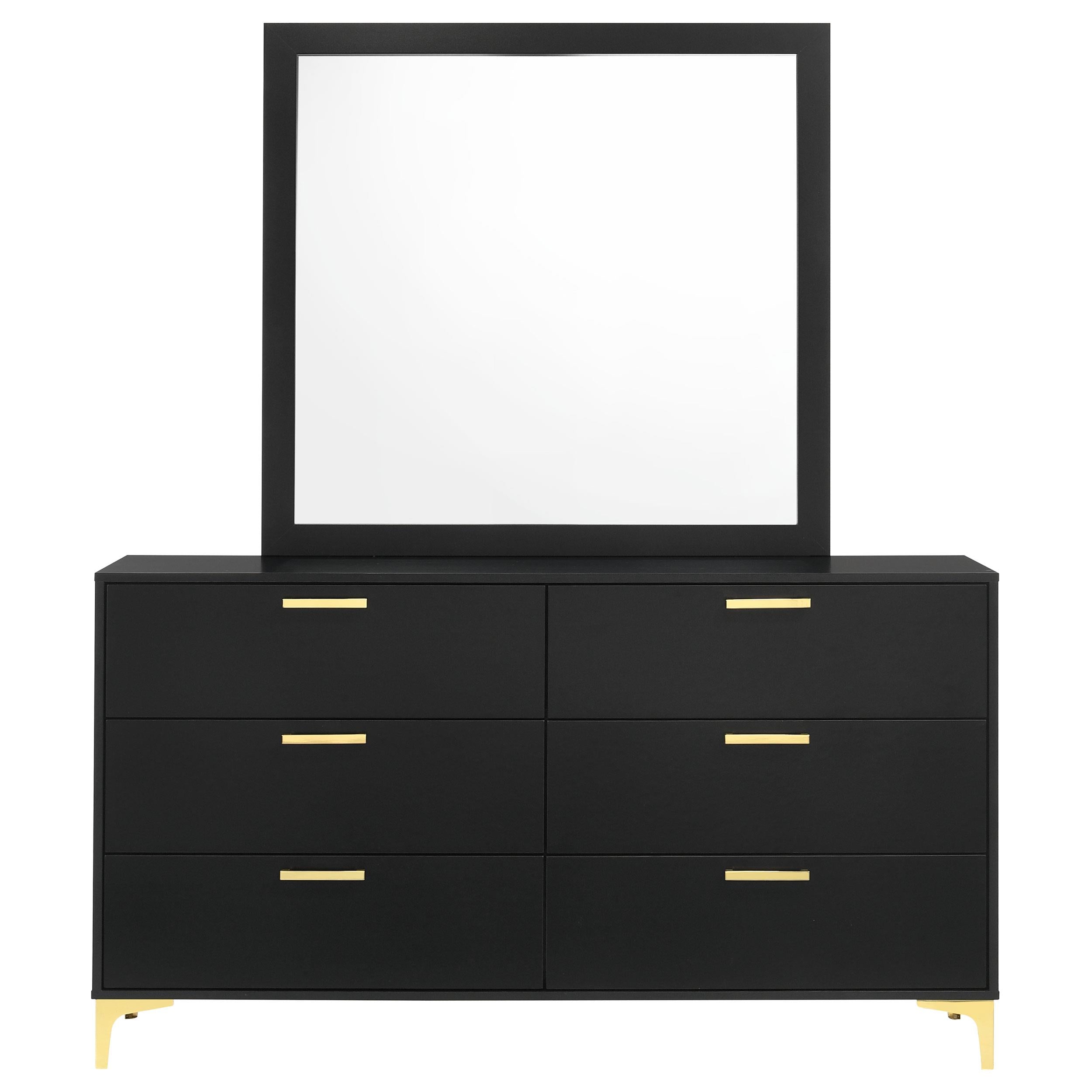 Coaster Furniture Kendall 224453M 6-Drawer Dresser with Mirror - Black - Image 2
