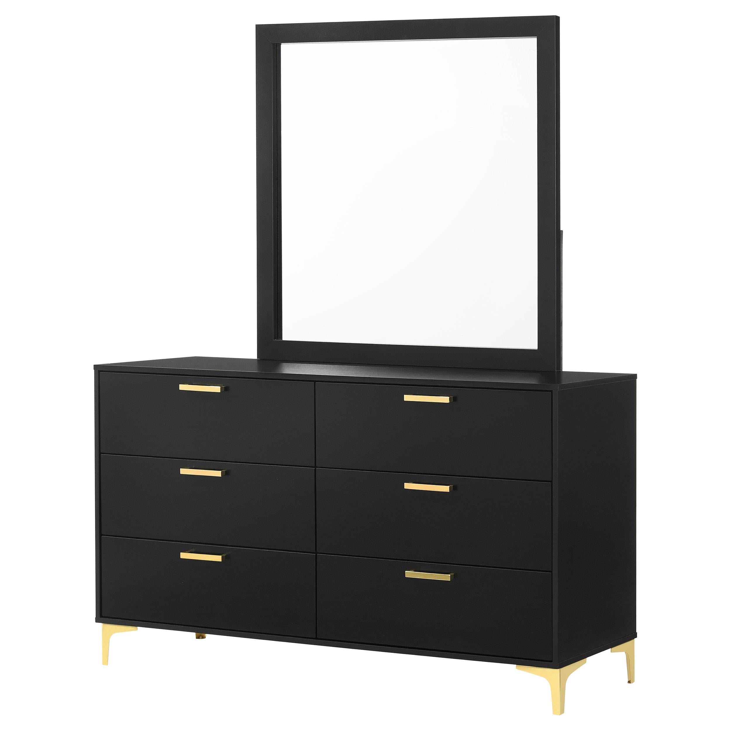 Coaster Furniture Kendall 224453M 6-Drawer Dresser with Mirror - Black - Image 3