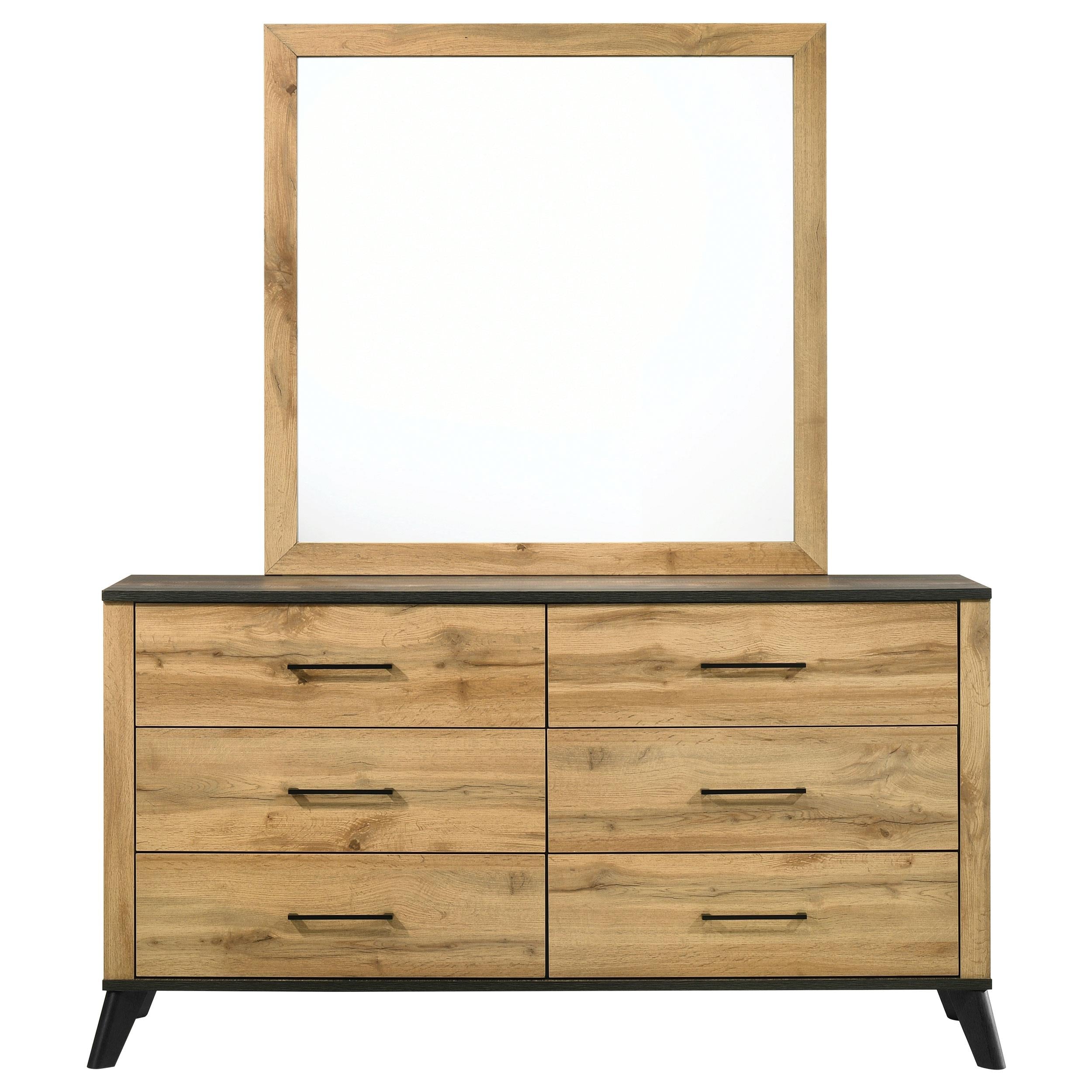 Coaster Furniture Kaywood 225003M 6-Drawer Dresser and Mirror - Natural Pine - Image 2