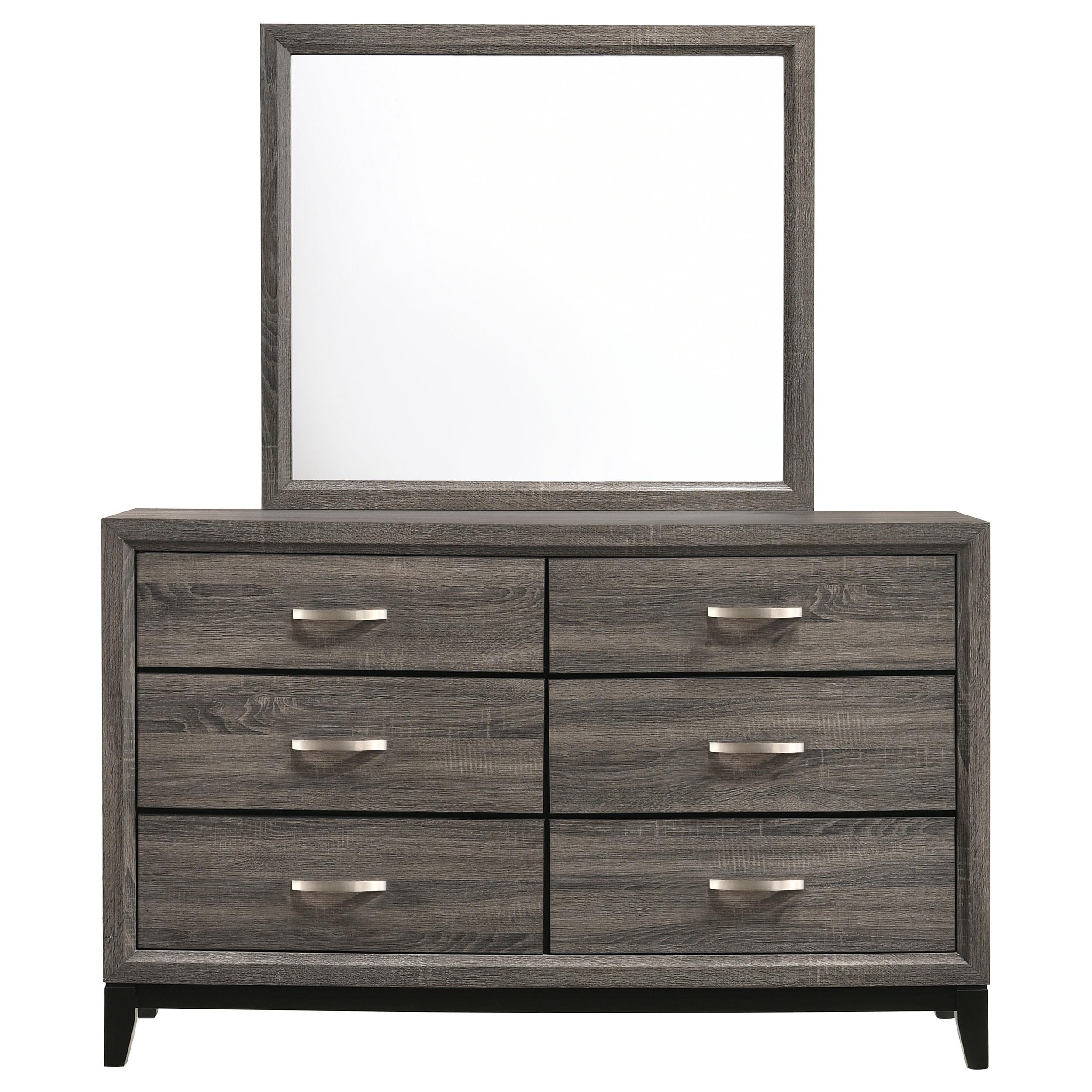 Coaster Furniture Watson 212423M 6-Drawer Dresser with Mirror - Grey Oak - Image 2