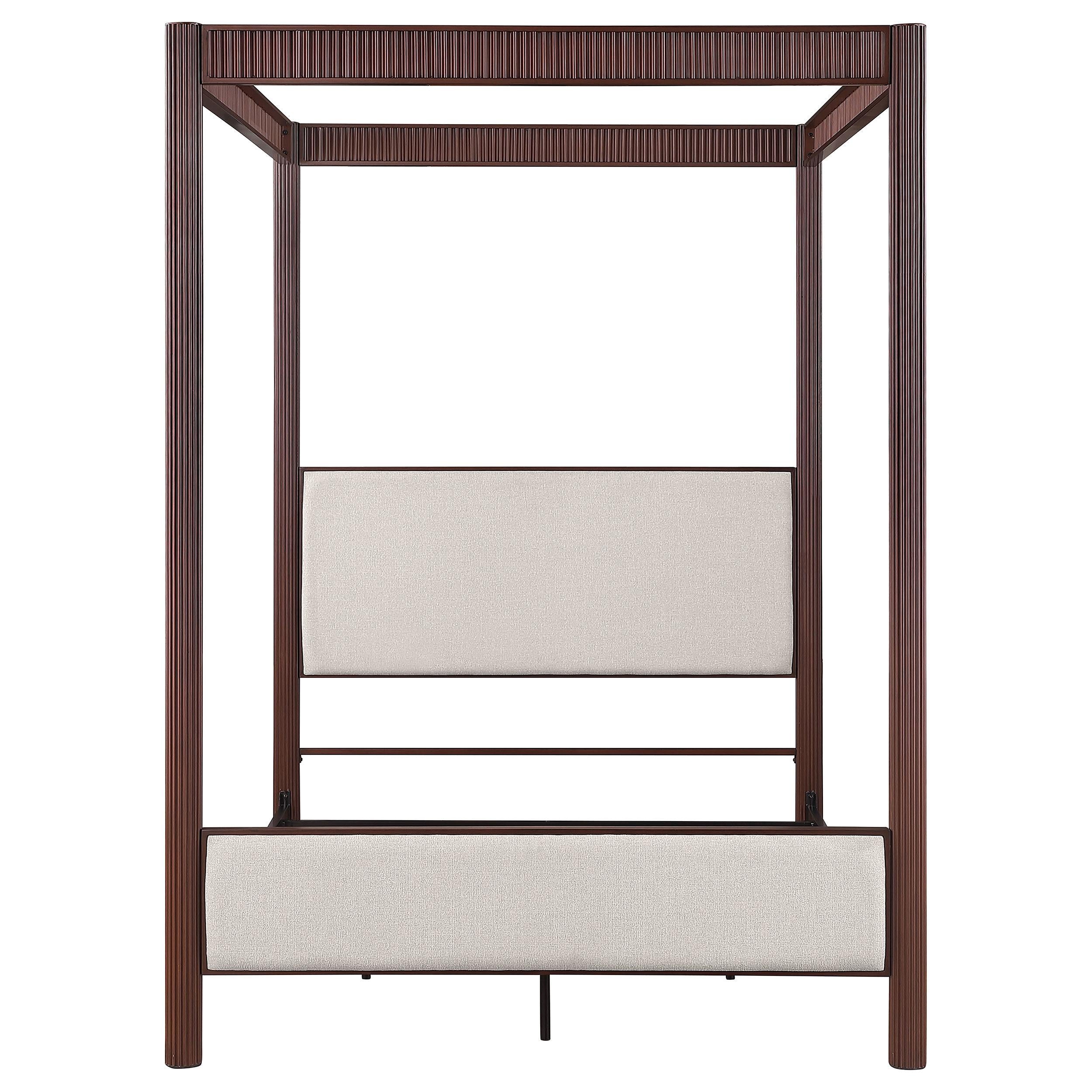 Coaster Furniture Zimmerlee 360331KE 89-inch Metal Eastern King Canopy Bed - Rust Brown - Image 2