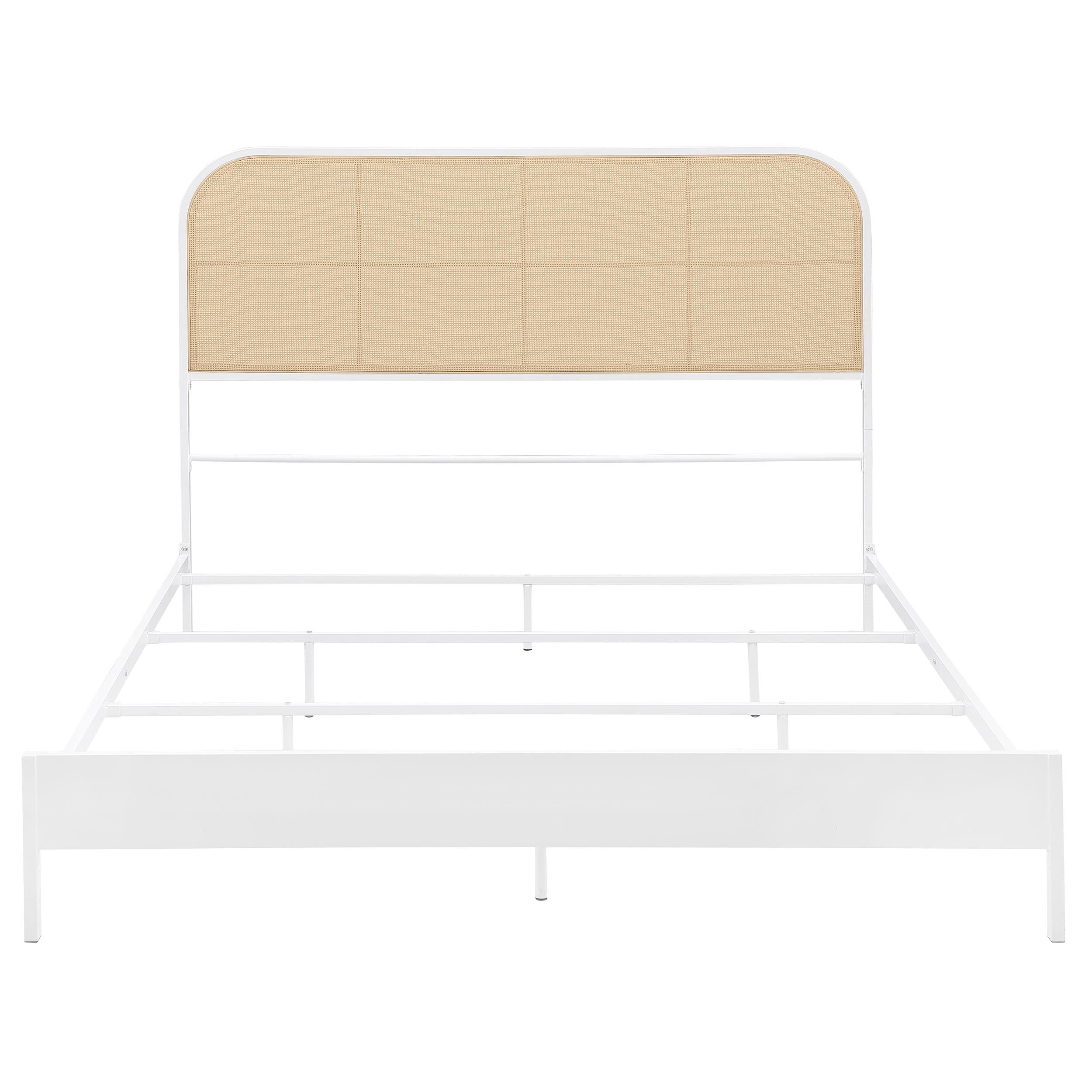 Coaster Furniture Amherst 360301Q Radio Weave Rattan Metal Queen Bed - White - Image 2