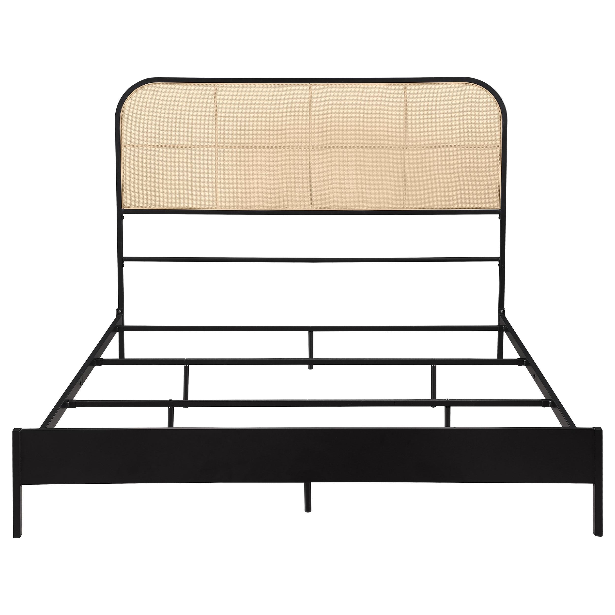 Coaster Furniture Amherst 360351Q Radio Weave Rattan Metal Queen Bed - Black - Image 2