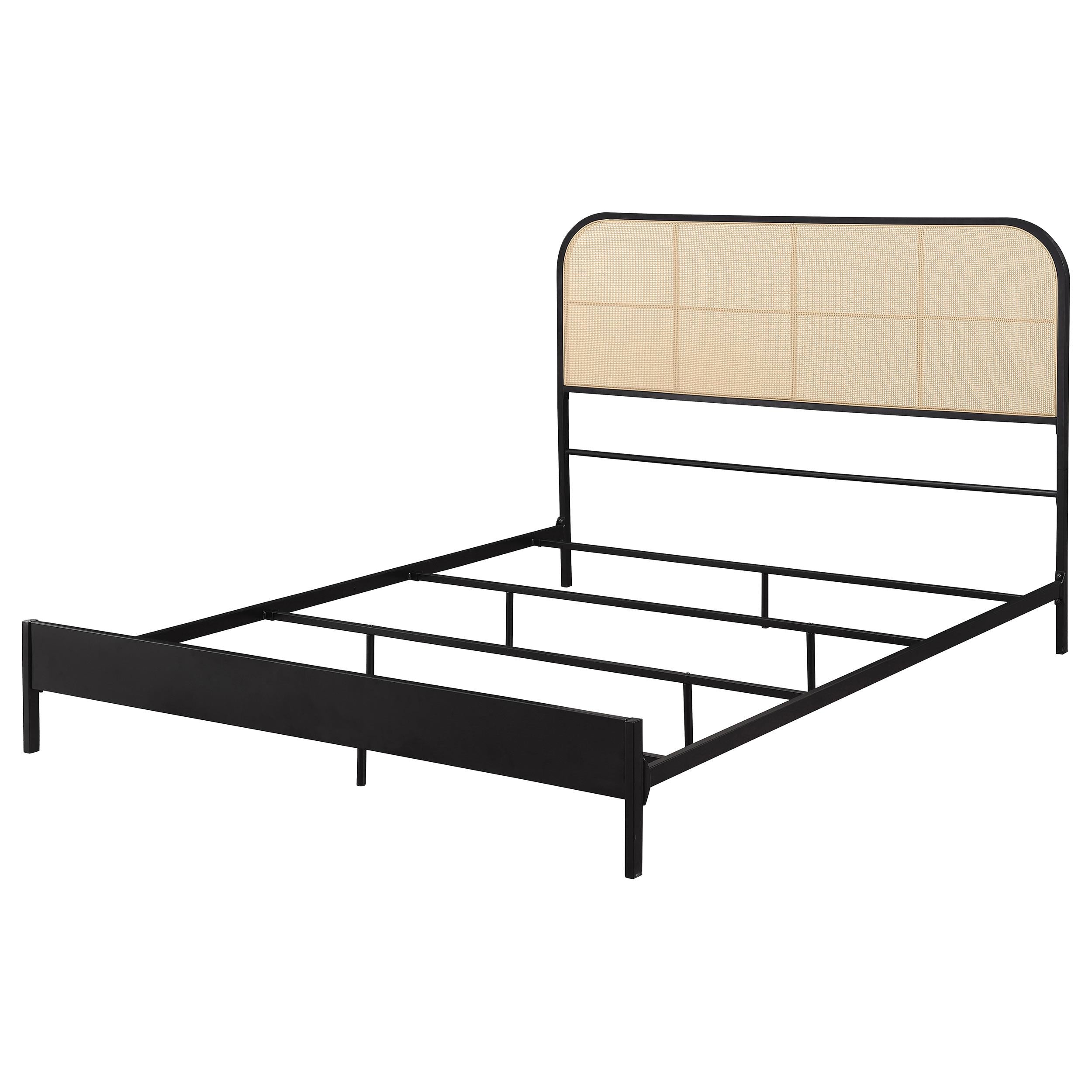 Coaster Furniture Amherst 360351Q Radio Weave Rattan Metal Queen Bed - Black - Image 3