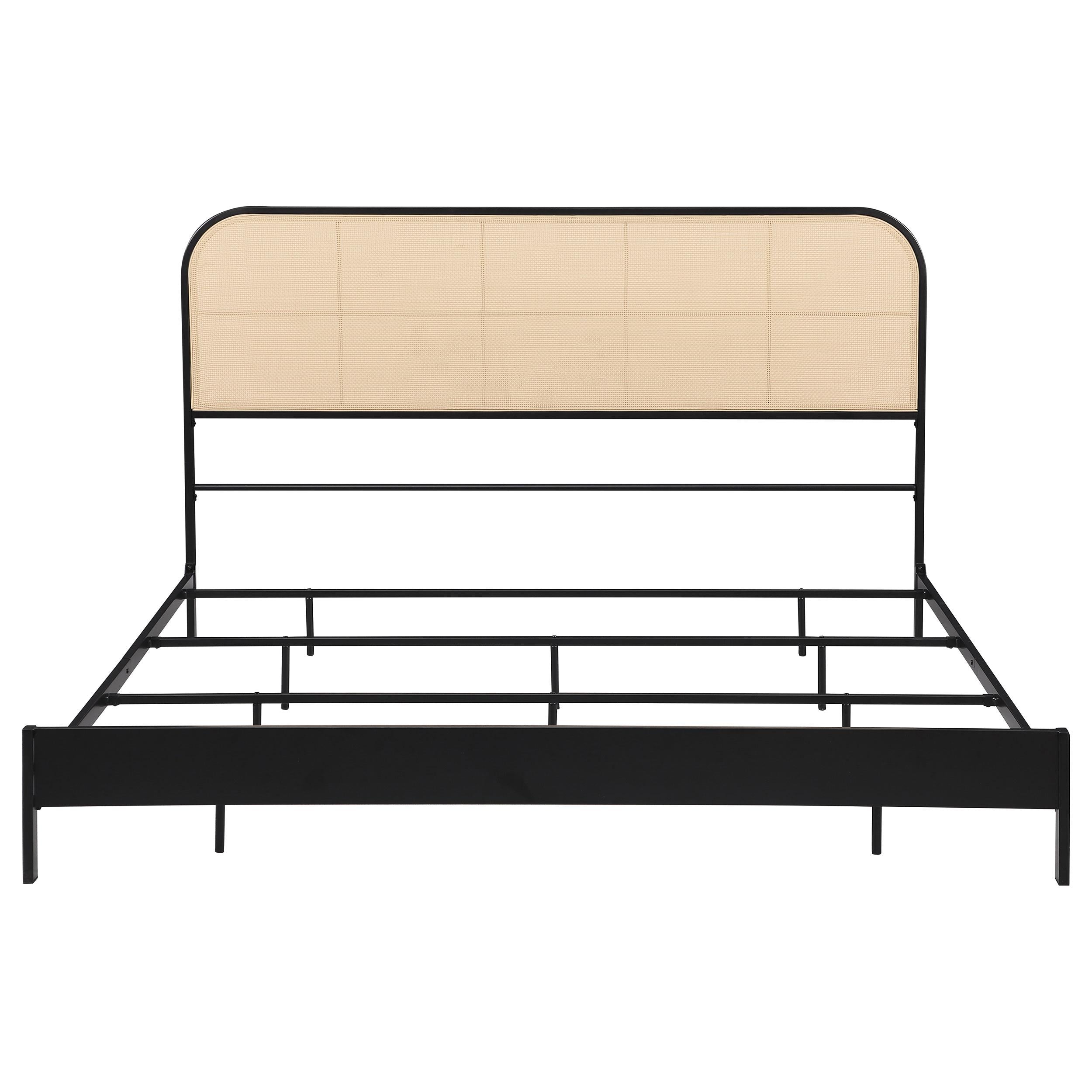 Coaster Furniture Amherst 360351KE Radio Weave Rattan Metal Eastern King Bed - Black - Image 2