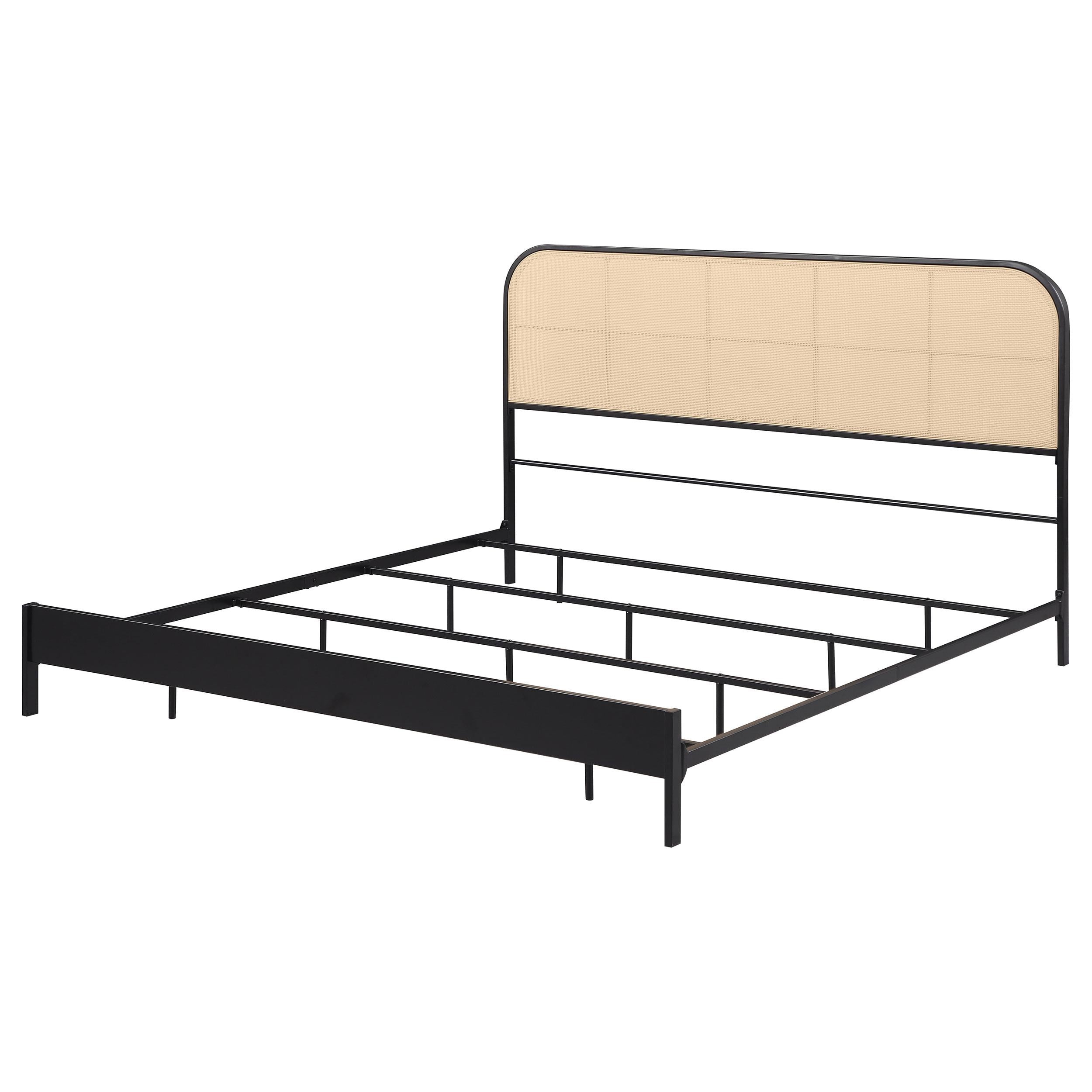 Coaster Furniture Amherst 360351KE Radio Weave Rattan Metal Eastern King Bed - Black - Image 3