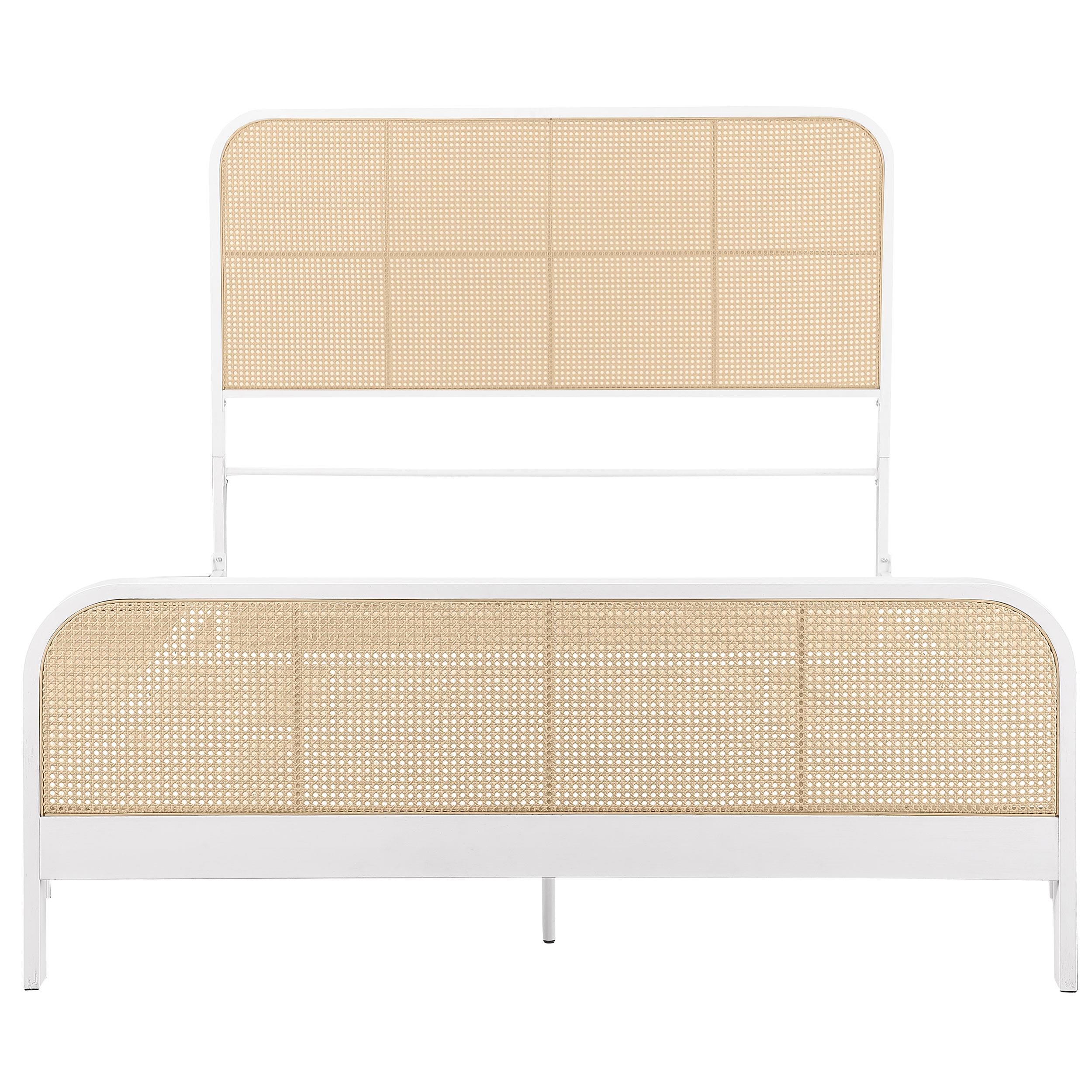 Coaster Furniture Lanewood 360251Q Open Cane Webbing Metal Queen Bed - White - Image 2