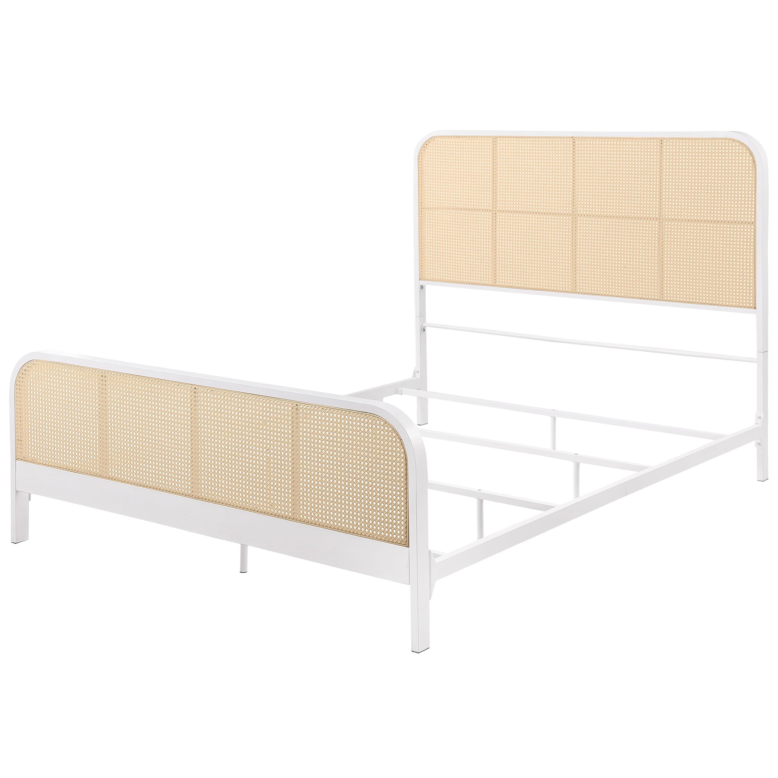 Coaster Furniture Lanewood 360251Q Open Cane Webbing Metal Queen Bed - White - Image 3