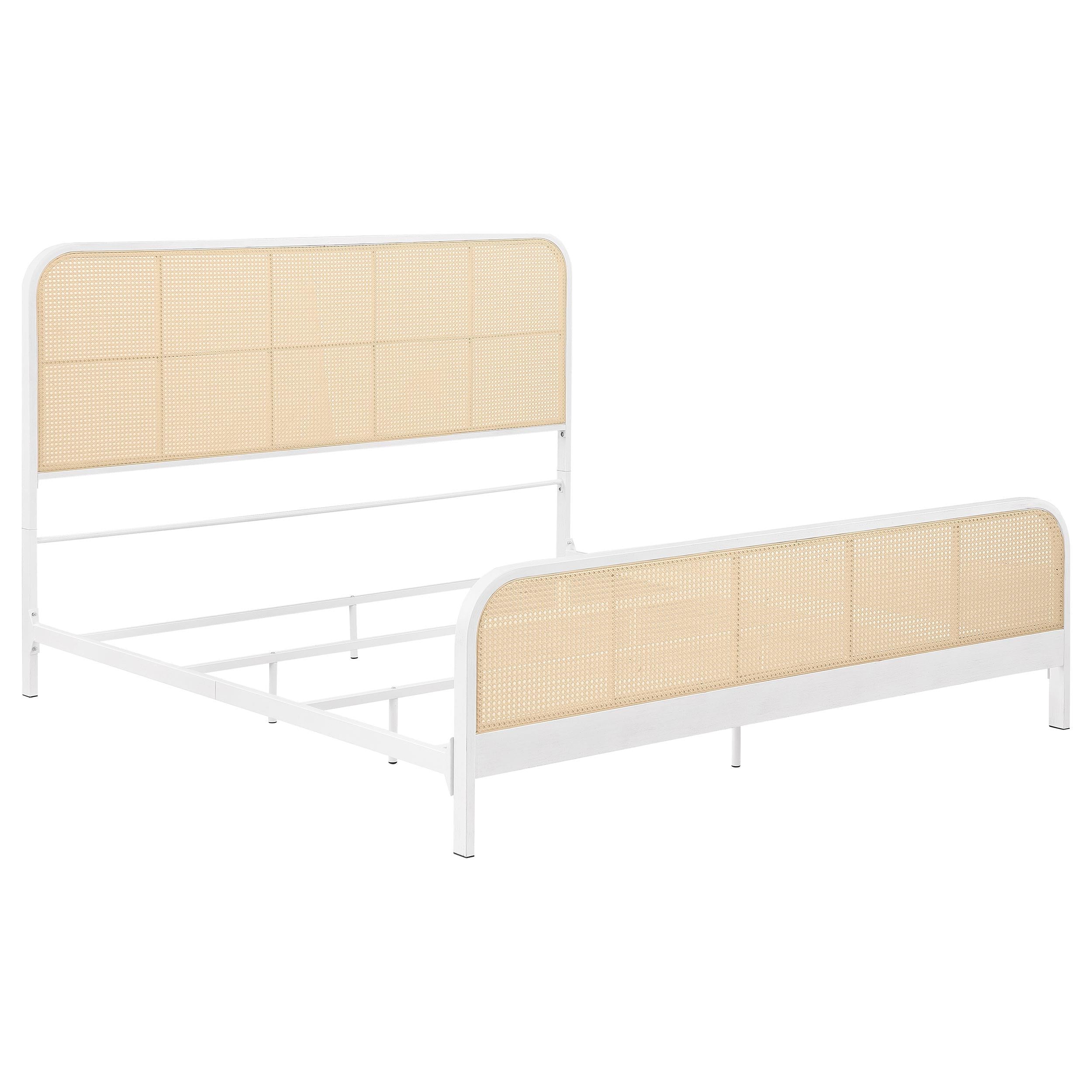 Coaster Furniture Lanewood 360251KE Open Cane Webbing Metal Eastern King Bed - White - Image 1