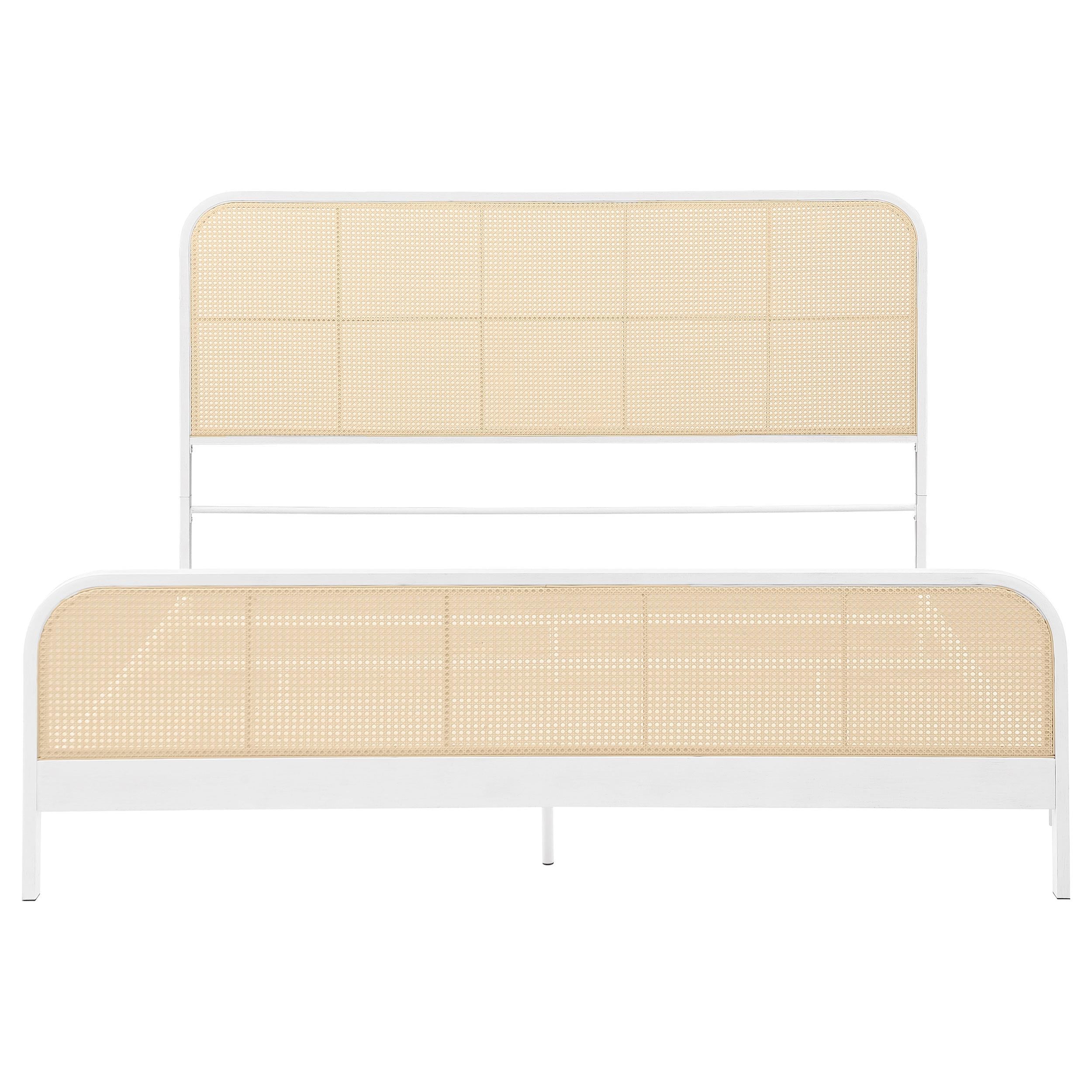 Coaster Furniture Lanewood 360251KE Open Cane Webbing Metal Eastern King Bed - White - Image 2