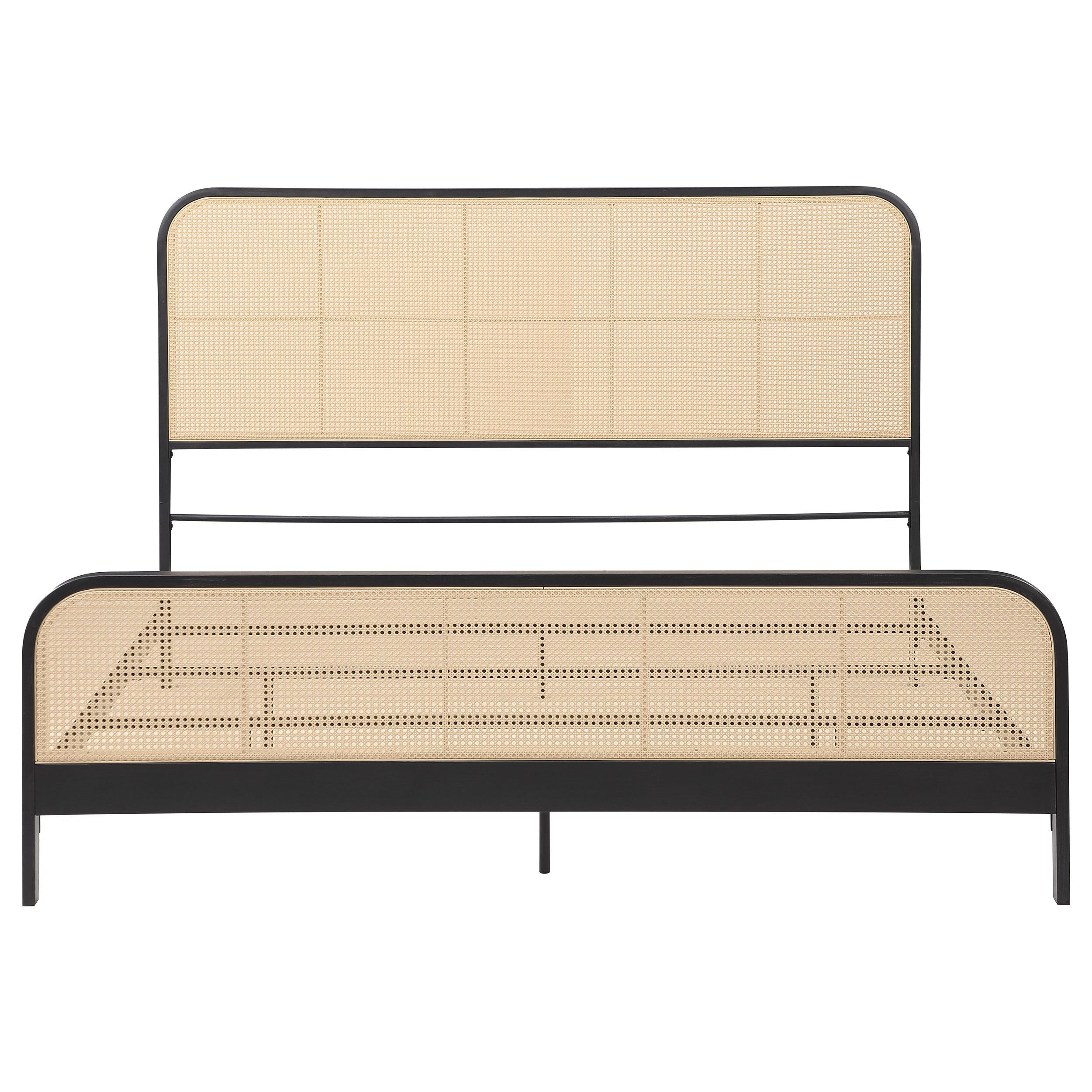 Coaster Furniture Lanewood 360250KE Open Cane Webbing Metal Eastern King Bed - Black - Image 2