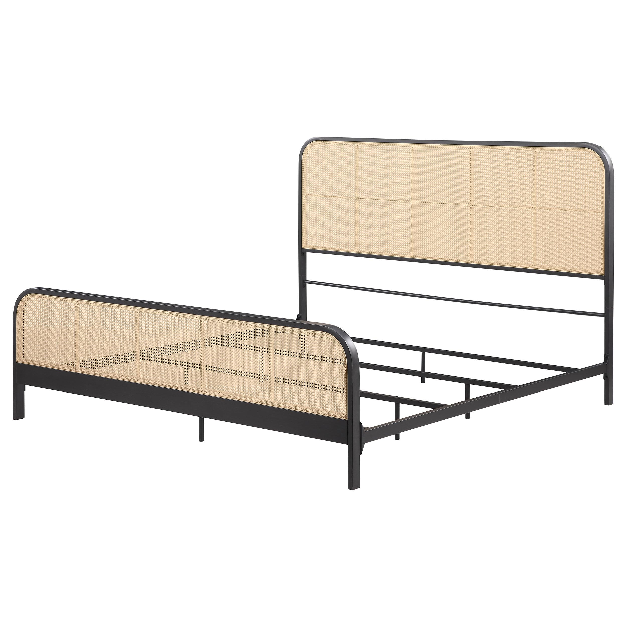 Coaster Furniture Lanewood 360250KE Open Cane Webbing Metal Eastern King Bed - Black - Image 3