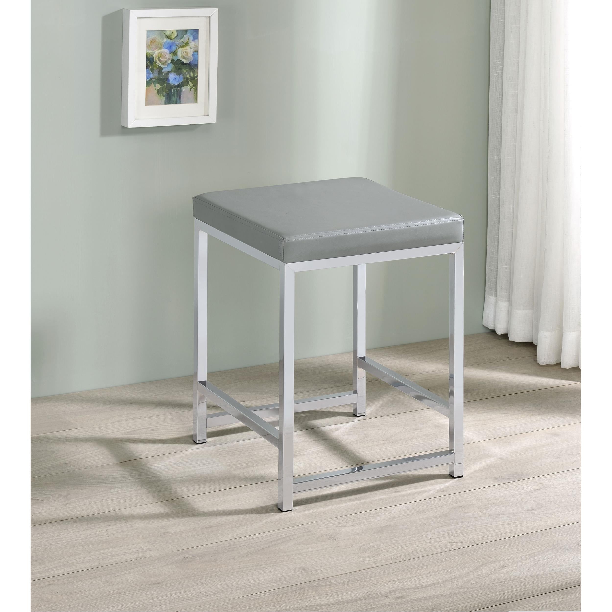Coaster Furniture Umbridge 935933 Upholstered Square Padded Cushion Vanity Stool - Image 3