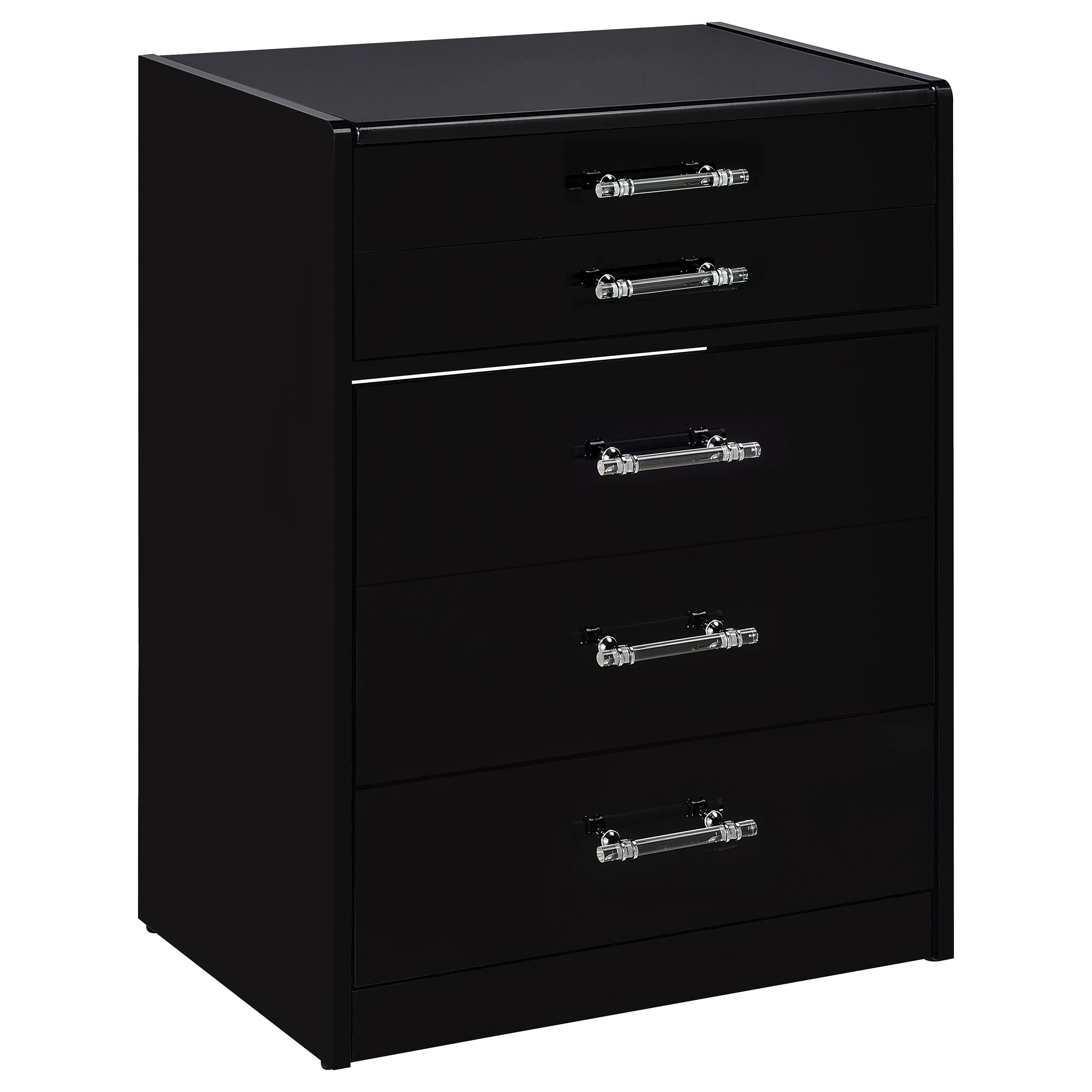 Coaster Furniture Danbury 930209 3-Drawer Makeup Vanity & Stool - Set Black High Gloss - Image 1