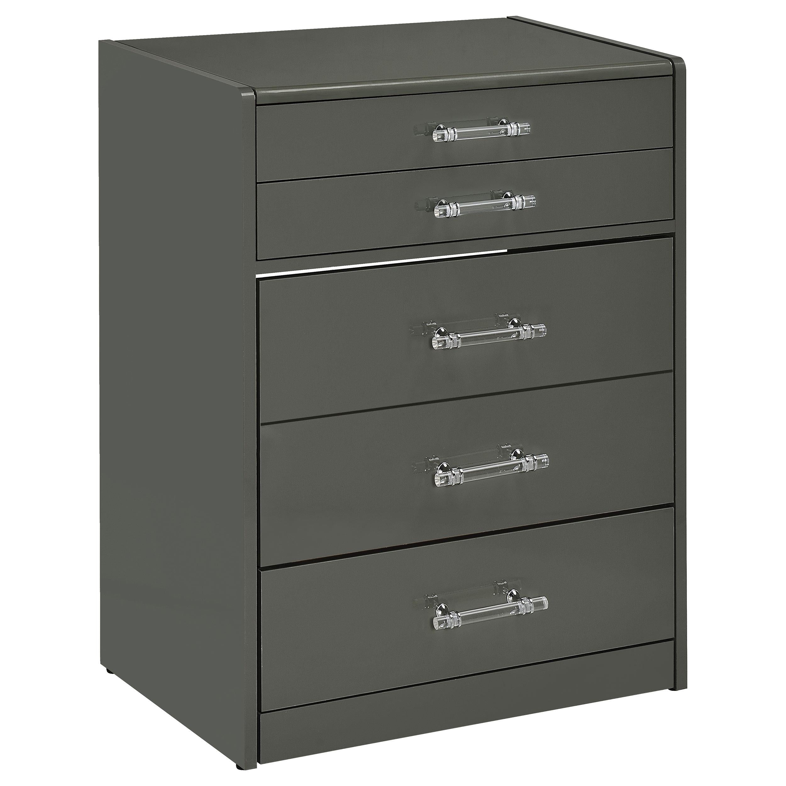 Coaster Furniture Danbury 930210 3-Drawer Makeup Vanity & Stool - Set Grey High Gloss - Image 1