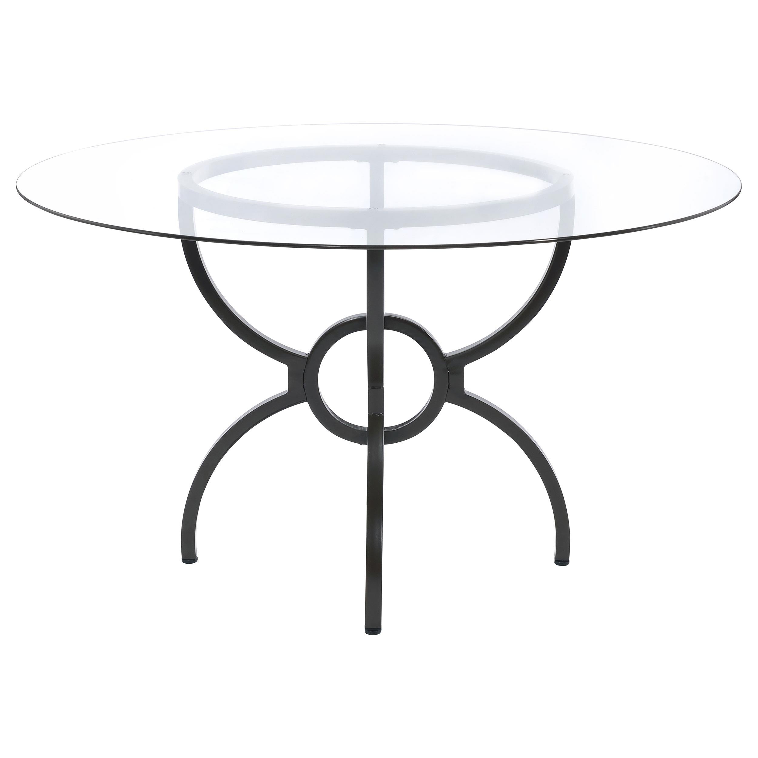 Coaster Furniture Aviano 108291BG Round 48-inch Glass Top Metal Dining Table - Gunmetal - Image 3