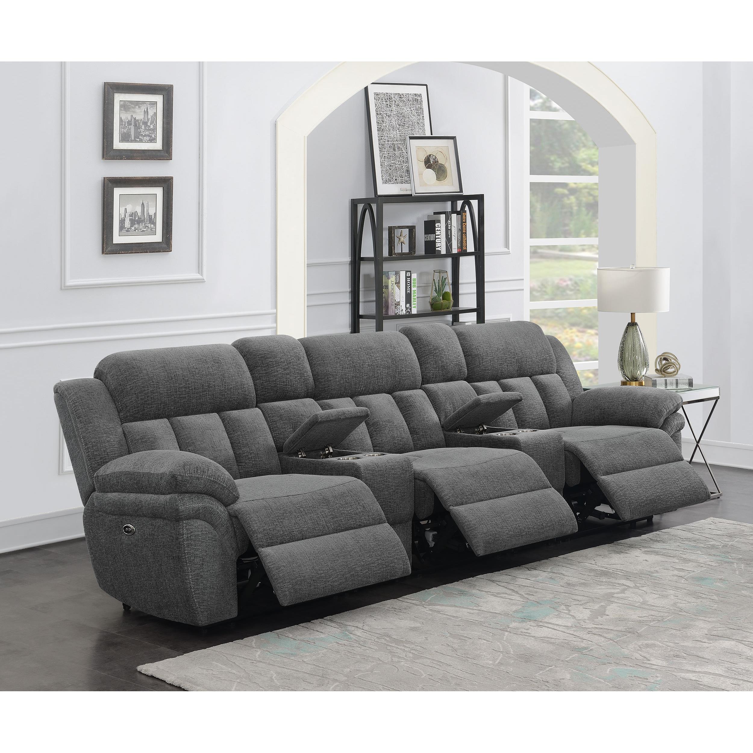 Coaster Furniture Bahrain 609541PT 5-piece Power Home Theater Seating - Charcoal - Image 2