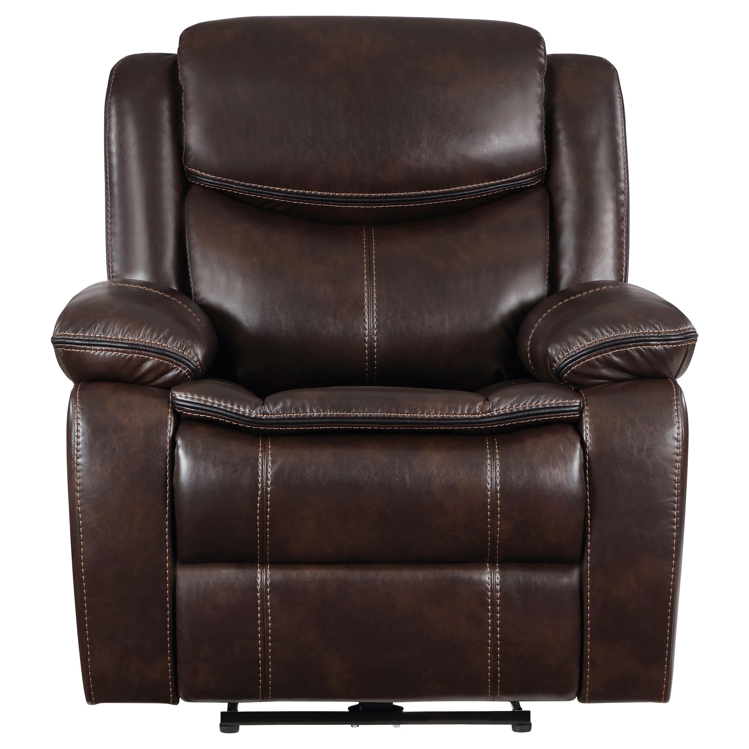 Coaster Furniture Sycamore 610193P Upholstered Power Recliner Chair - Dark Brown - Image 3