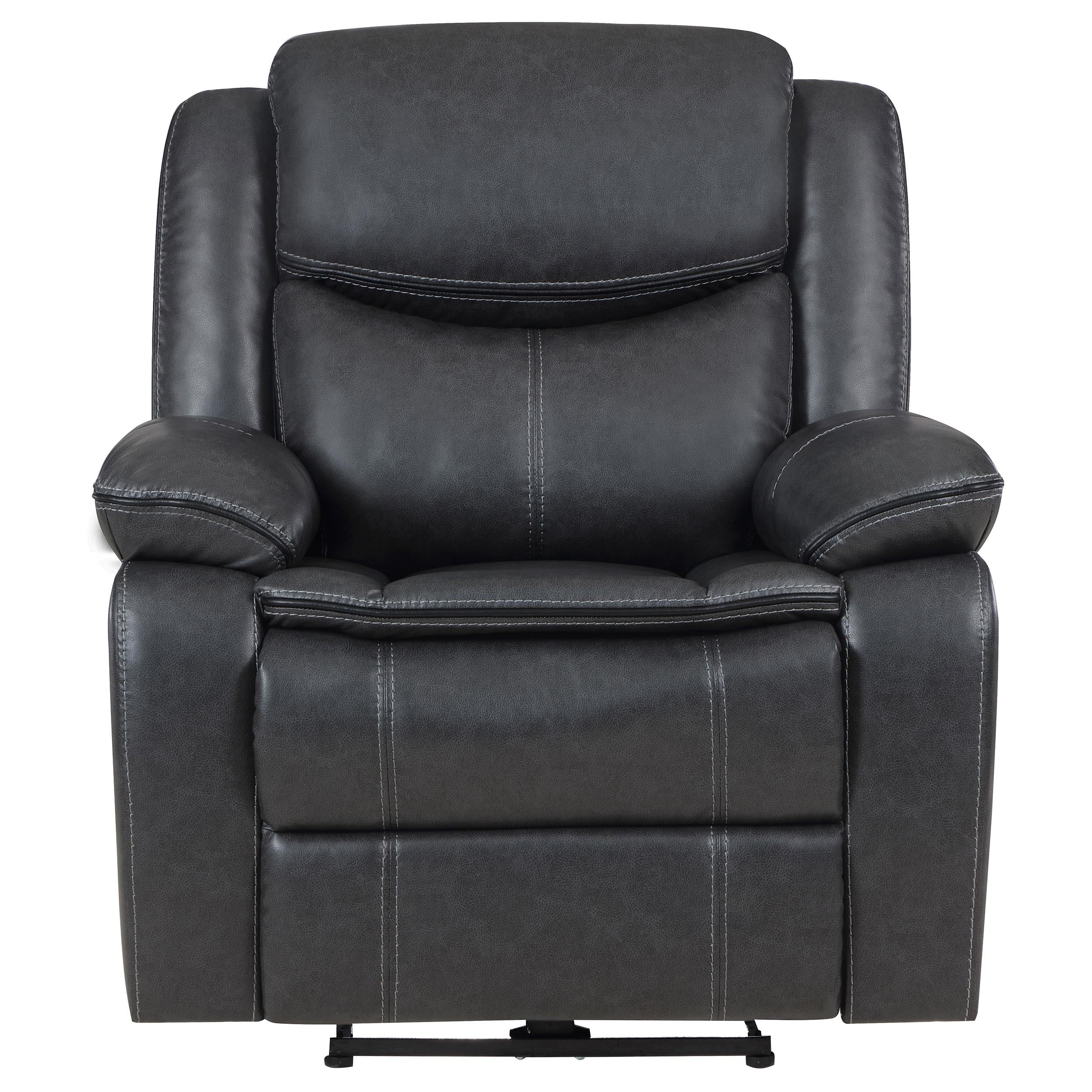 Coaster Furniture Sycamore 610233P Upholstered Power Recliner Chair - Dark Grey - Image 3
