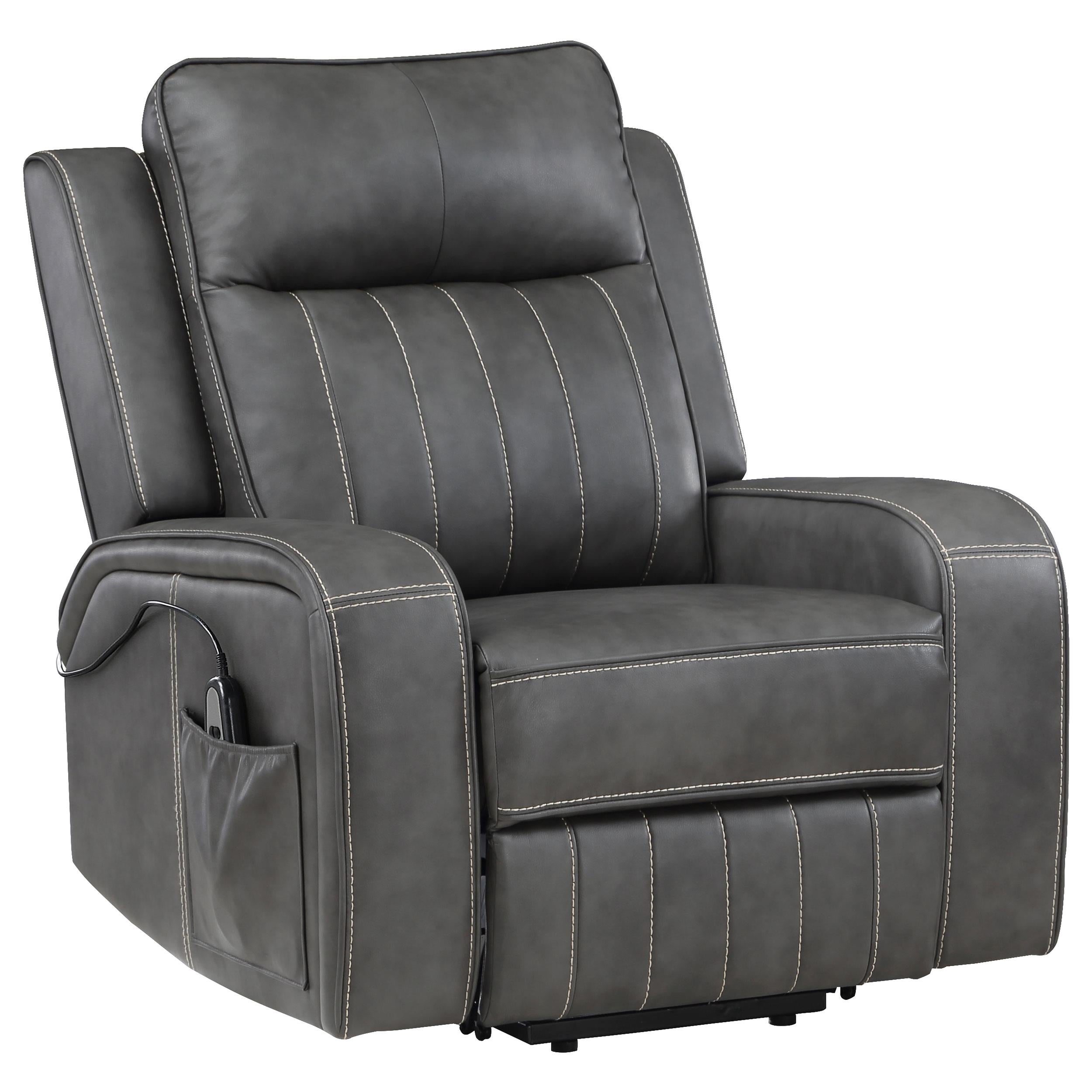 Coaster Furniture Raelynn 603194P Upholstered Power Lift Recliner Chair – Grey