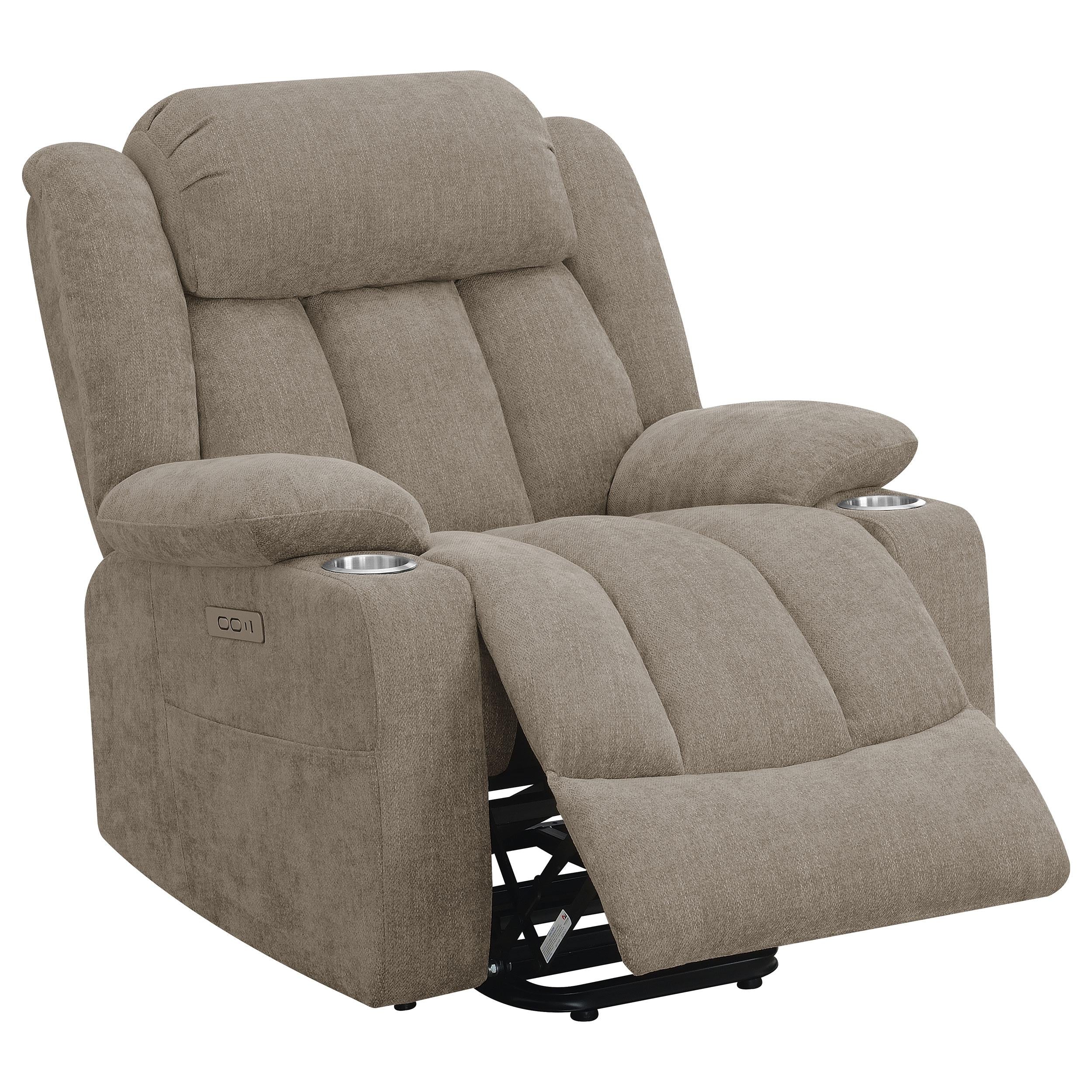 Coaster Furniture Houston 602274P Upholstered Power Lift Recliner Chair - Camel - Image 2