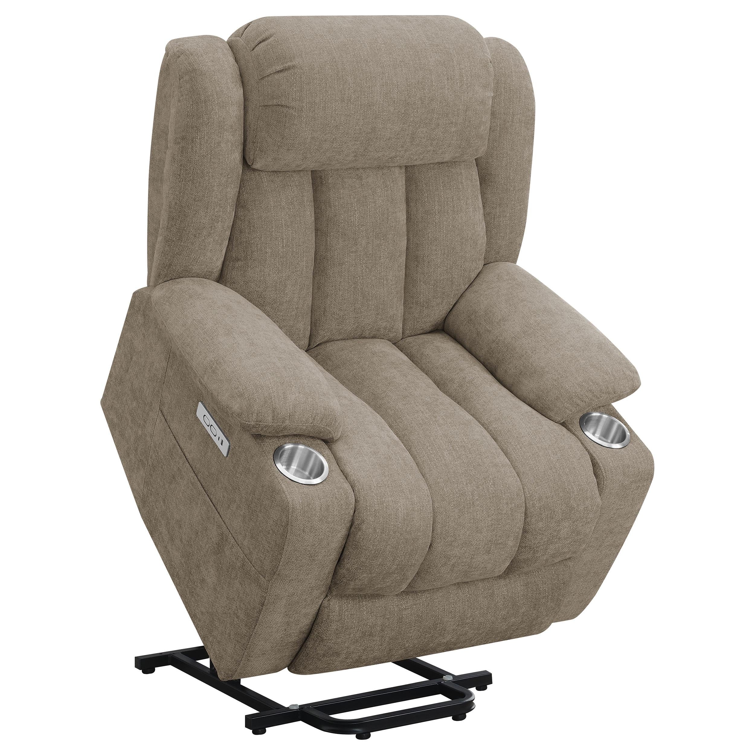 Coaster Furniture Houston 602274P Upholstered Power Lift Recliner Chair - Camel - Image 3