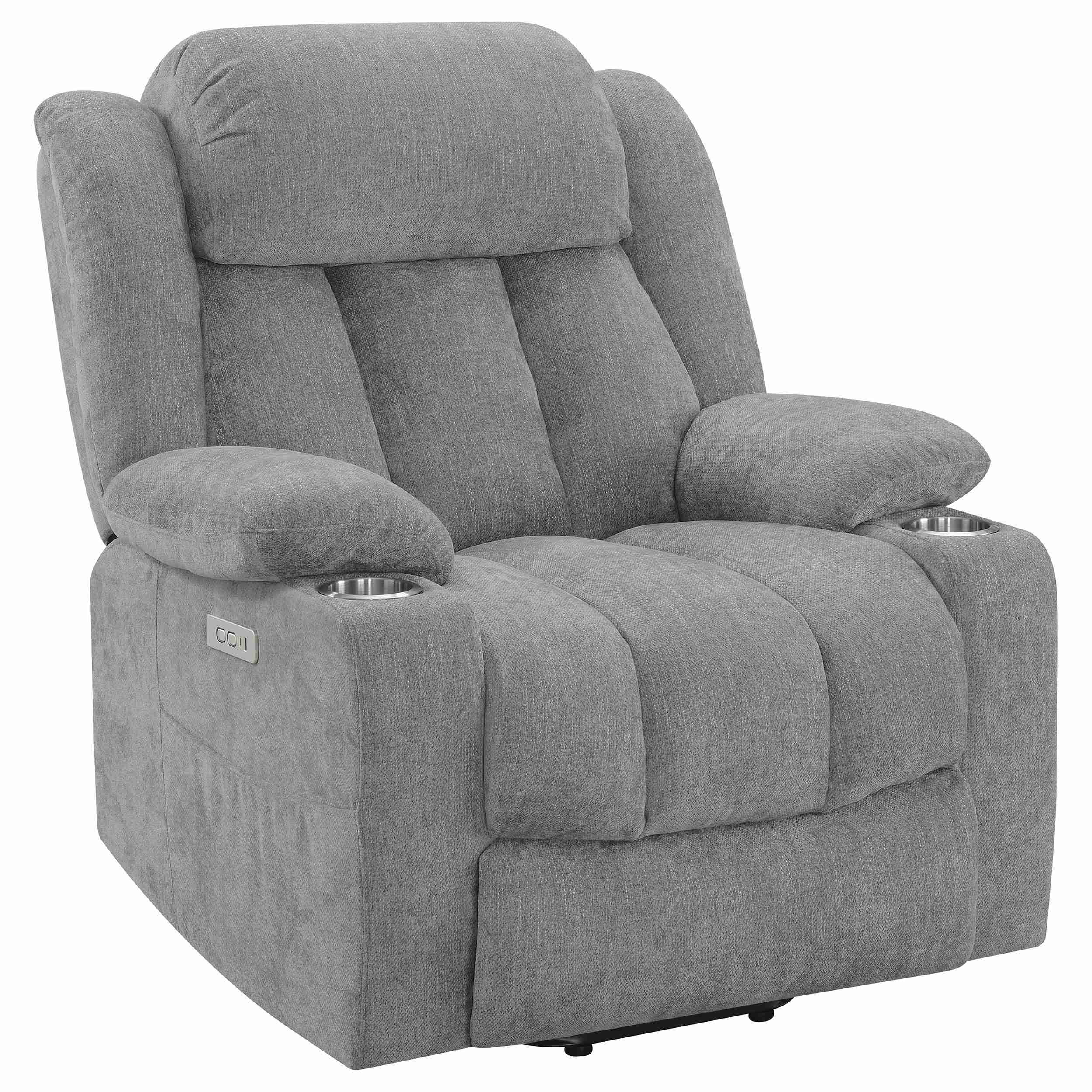 Coaster Furniture Houston 602284P Upholstered Power Lift Recliner - Grey - Image 1
