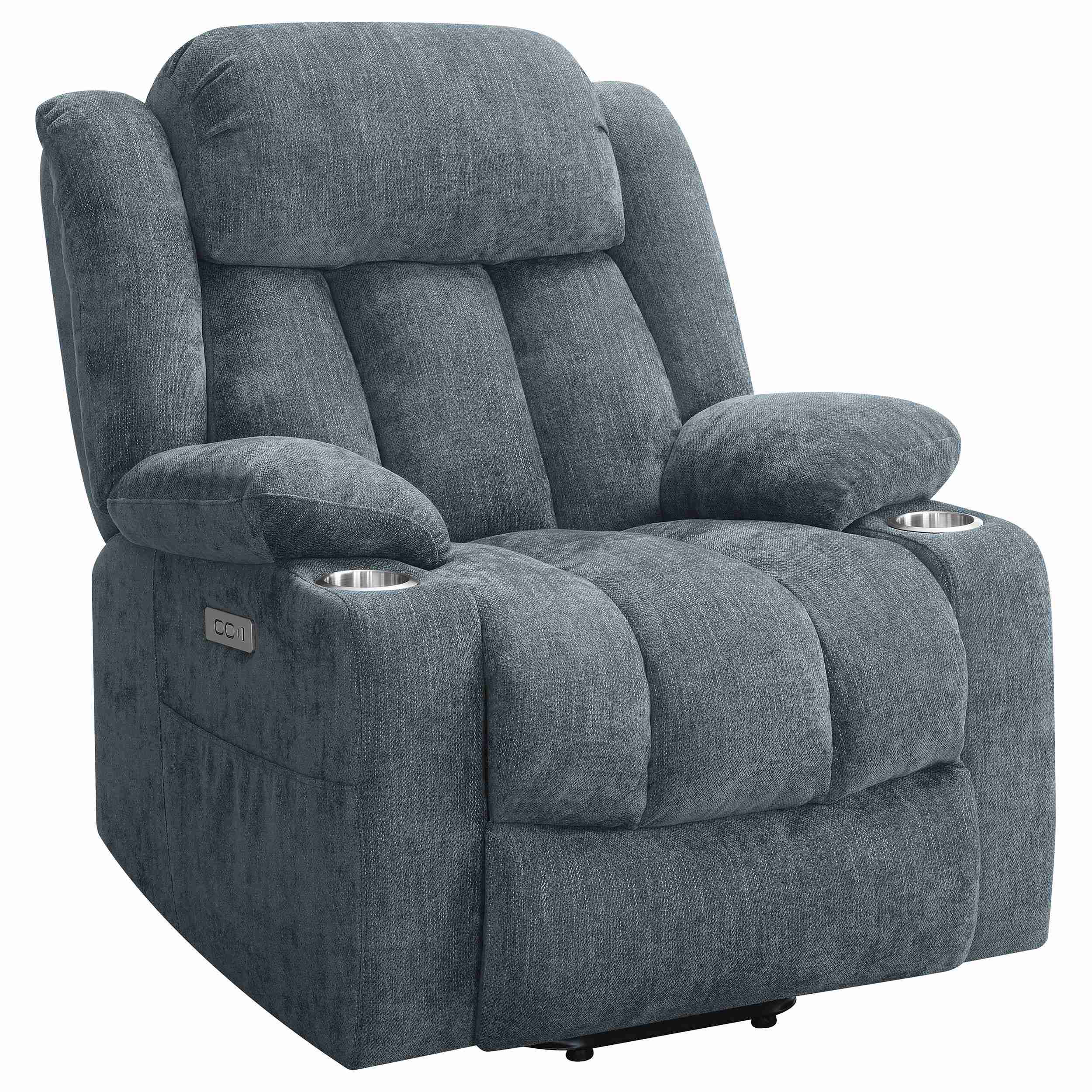 Coaster Furniture Houston 602294P Upholstered Power Lift Recliner - Slate Blue - Image 1