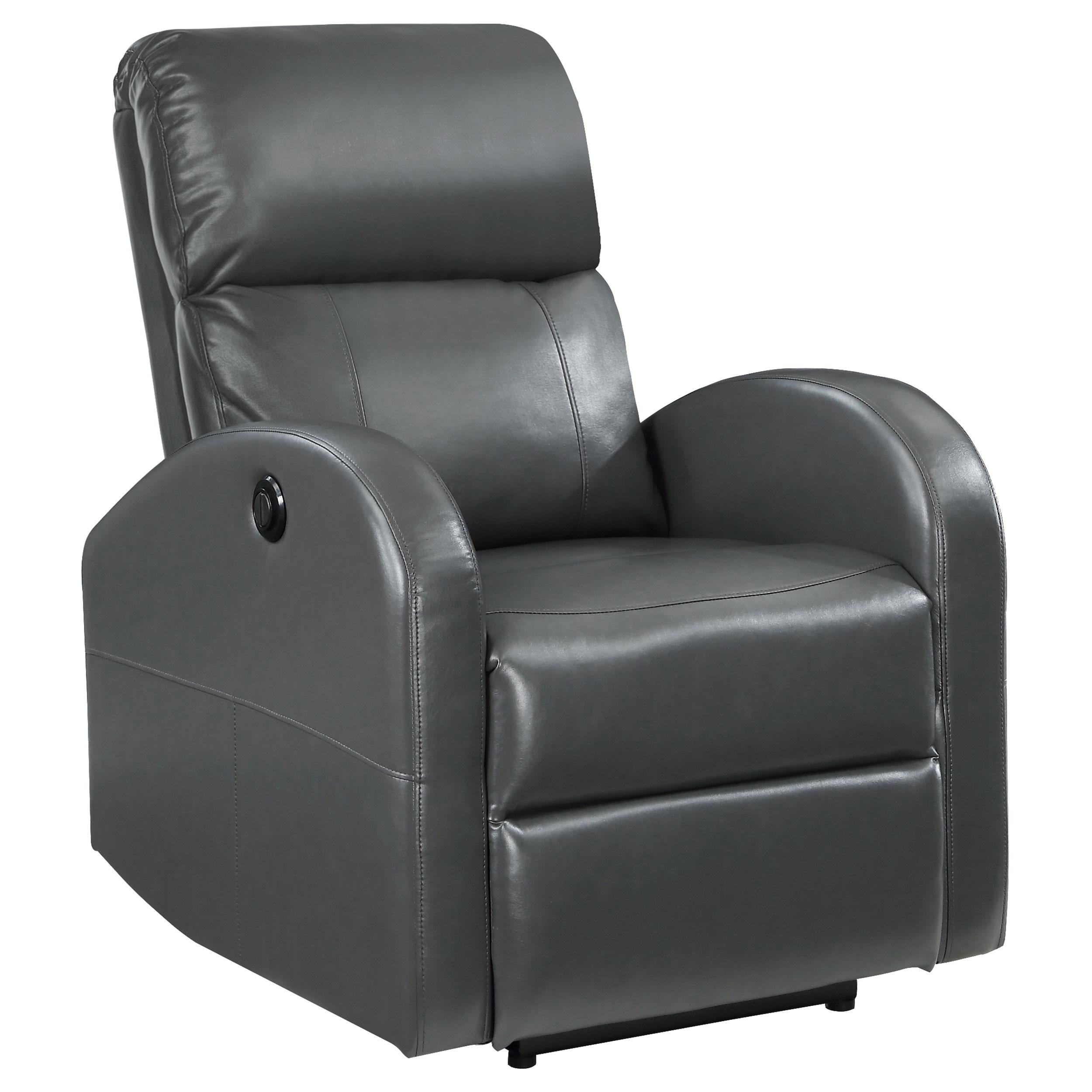 Coaster Furniture Grant 601499P Upholstered Power Recliner Chair – Grey
