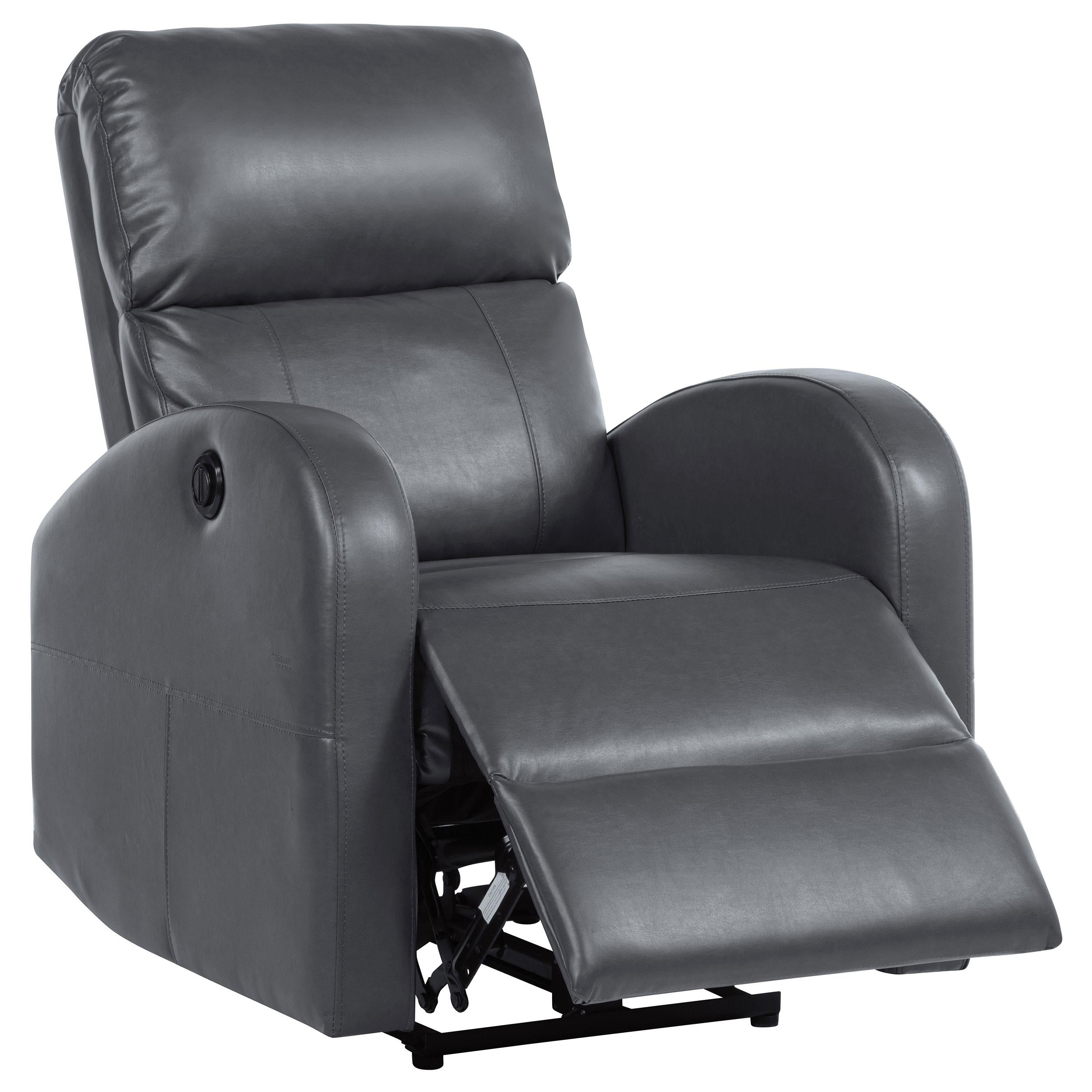 Coaster Furniture Grant 601499P Upholstered Power Recliner Chair - Grey - Image 2