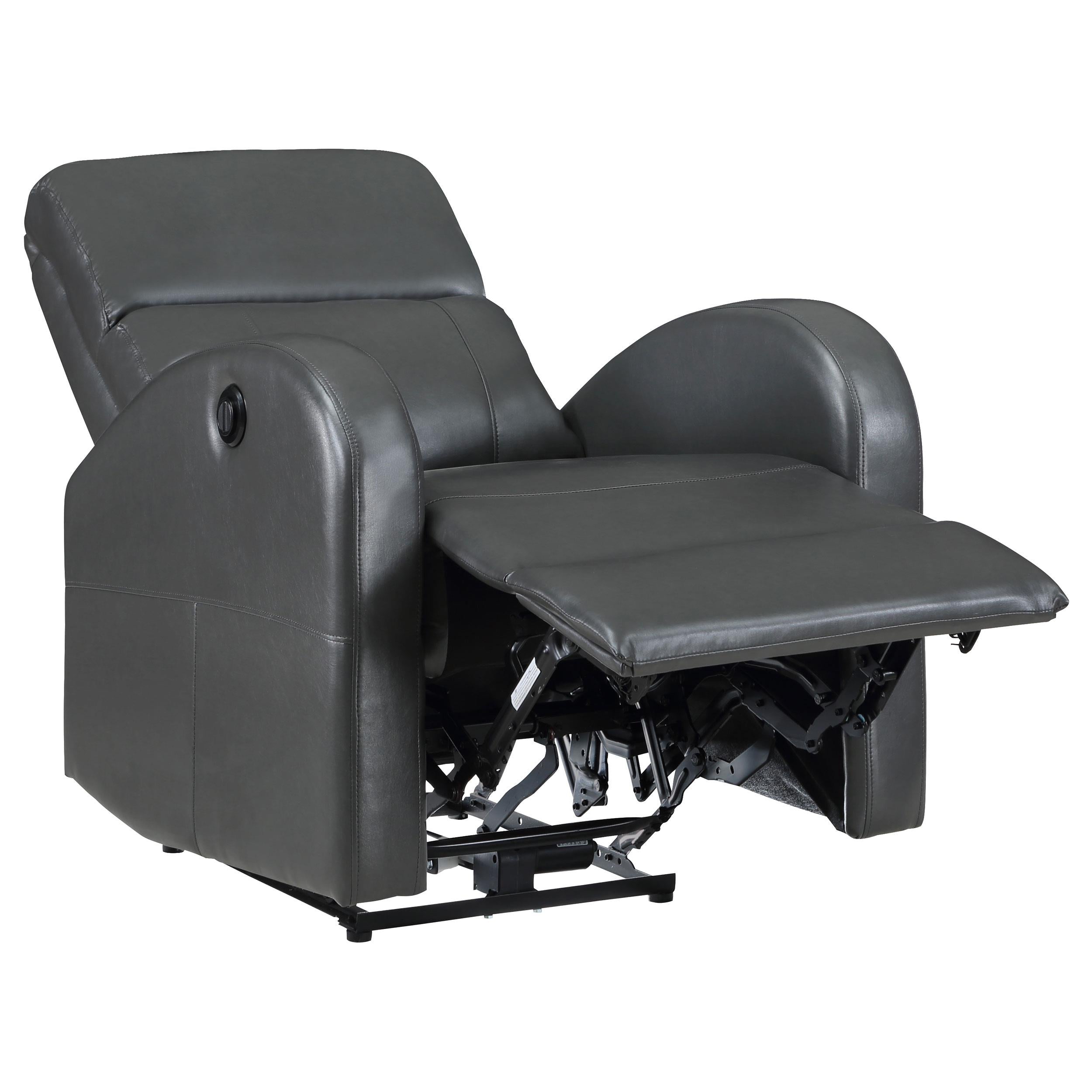 Coaster Furniture Grant 601499P Upholstered Power Recliner Chair - Grey - Image 3