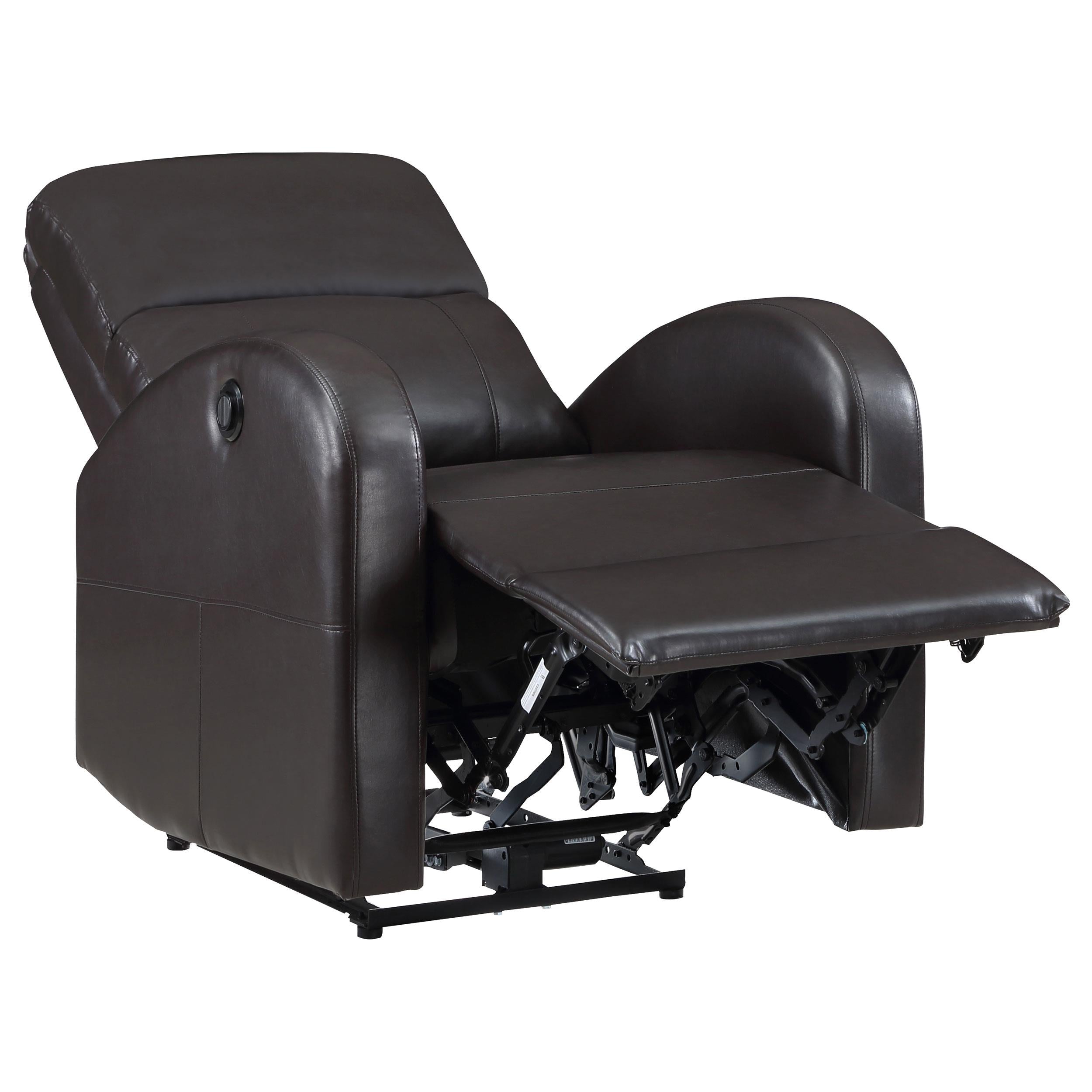 Coaster Furniture Grant 601500P Upholstered Power Recliner Chair - Brown - Image 3
