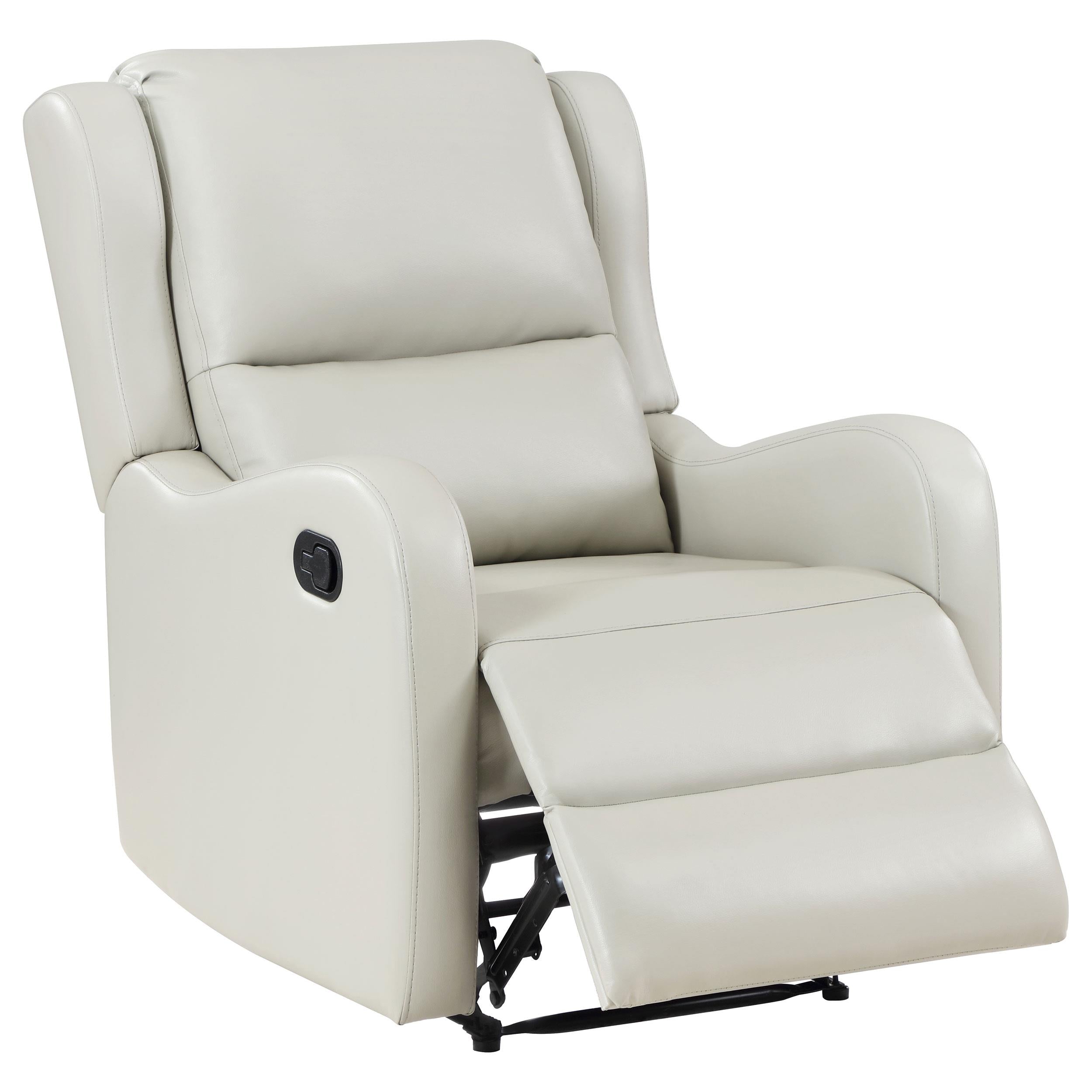 Coaster Furniture Kelsey 609373 Upholstered English Arm Recliner Chair - Ivory - Image 2