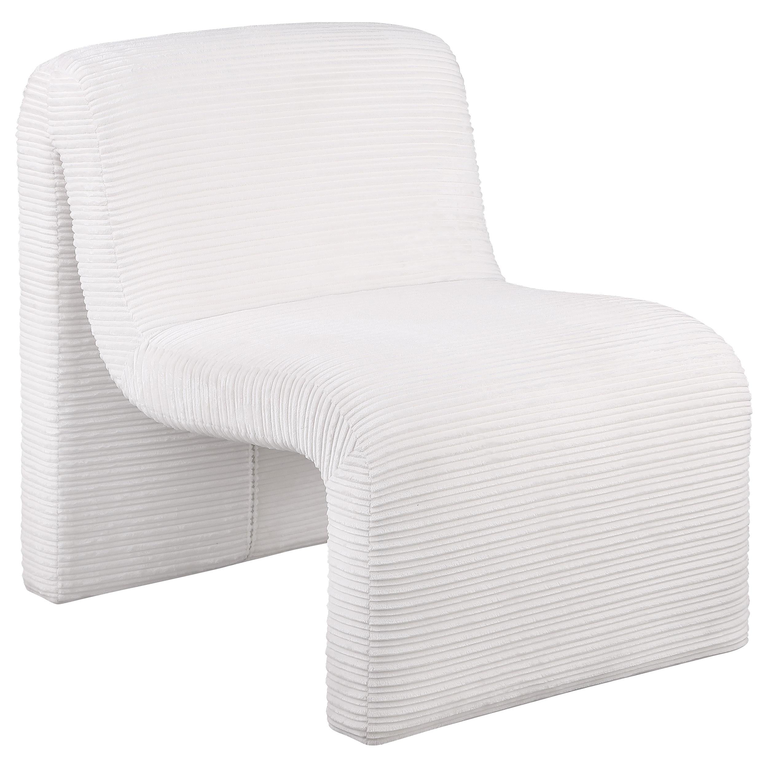 Coaster Furniture Drayton 907525 Upholstered Curved Armless Accent Chair - Ivory - Image 1