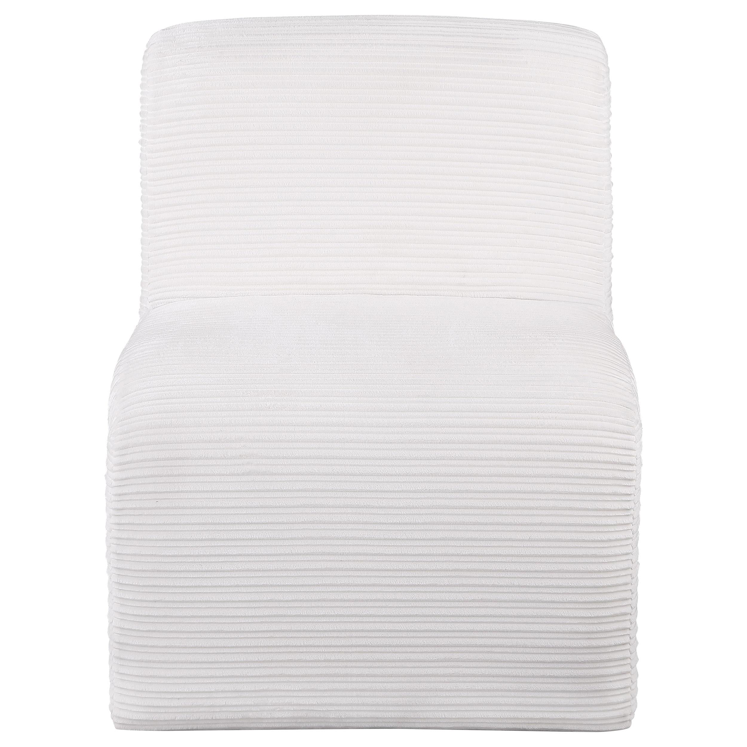 Coaster Furniture Drayton 907525 Upholstered Curved Armless Accent Chair - Ivory - Image 2