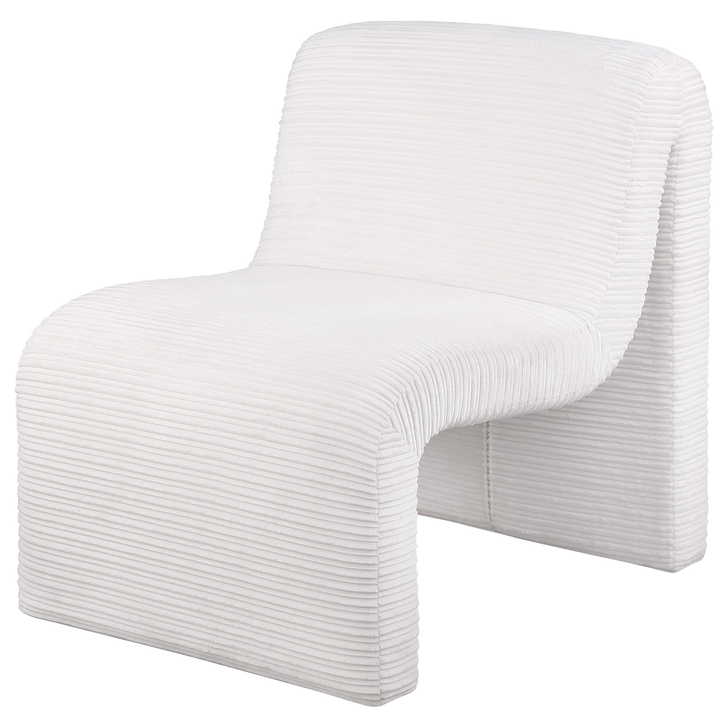 Coaster Furniture Drayton 907525 Upholstered Curved Armless Accent Chair - Ivory - Image 3