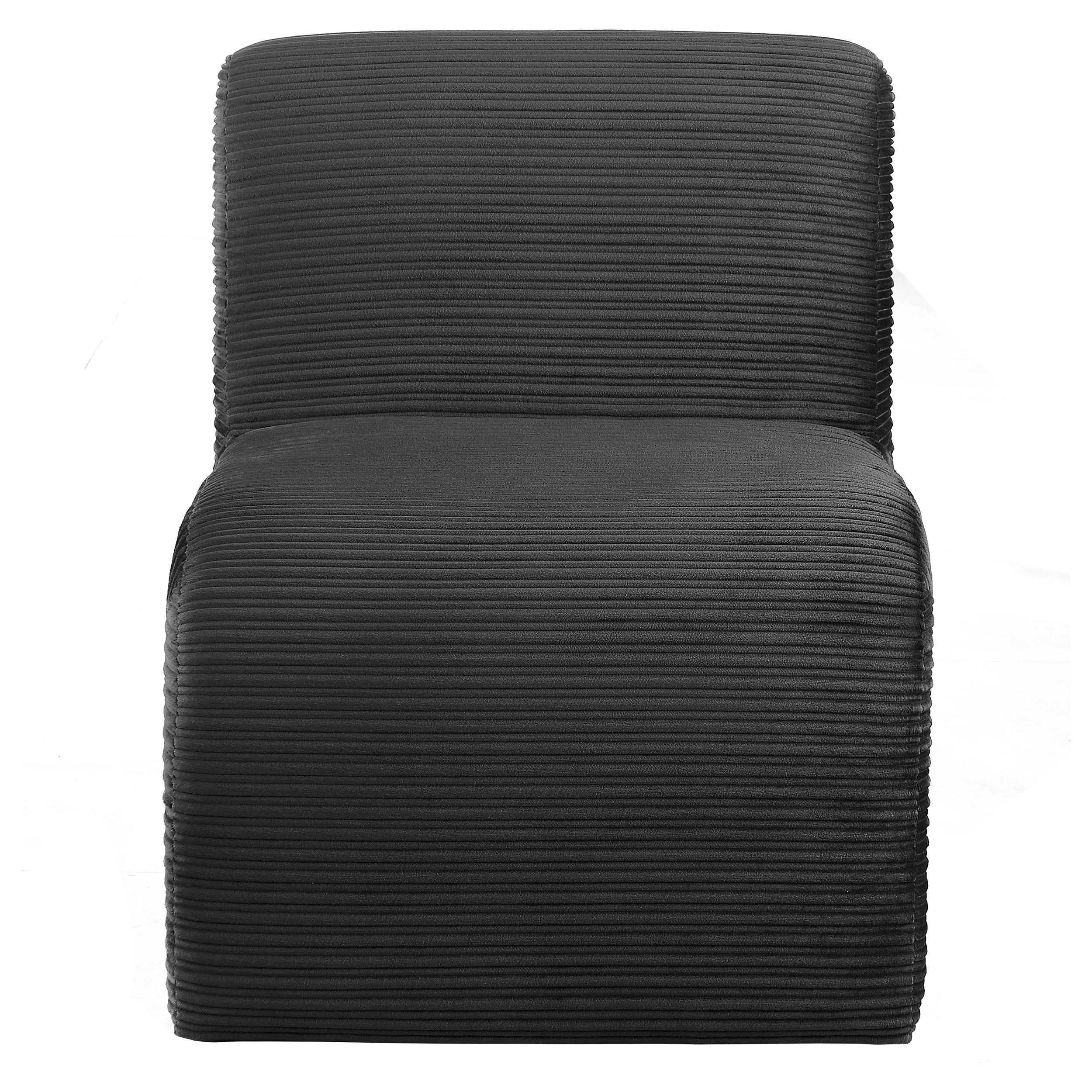 Coaster Furniture Drayton 907526 Upholstered Curved Armless Accent Chair - Black - Image 2