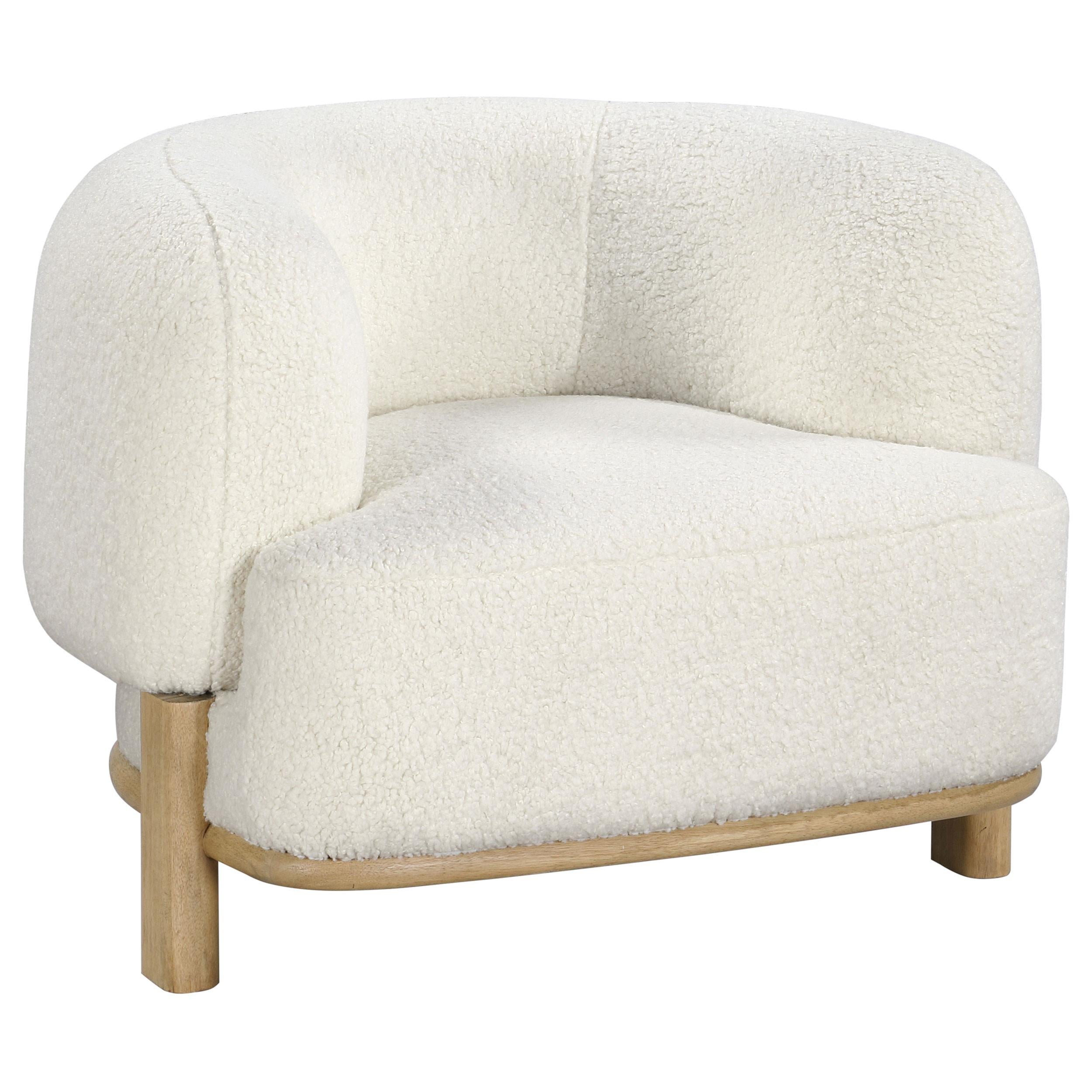 Coaster Furniture Lawler 903169 Upholstered Barrel Back Accent Chair - Ivory - Image 1