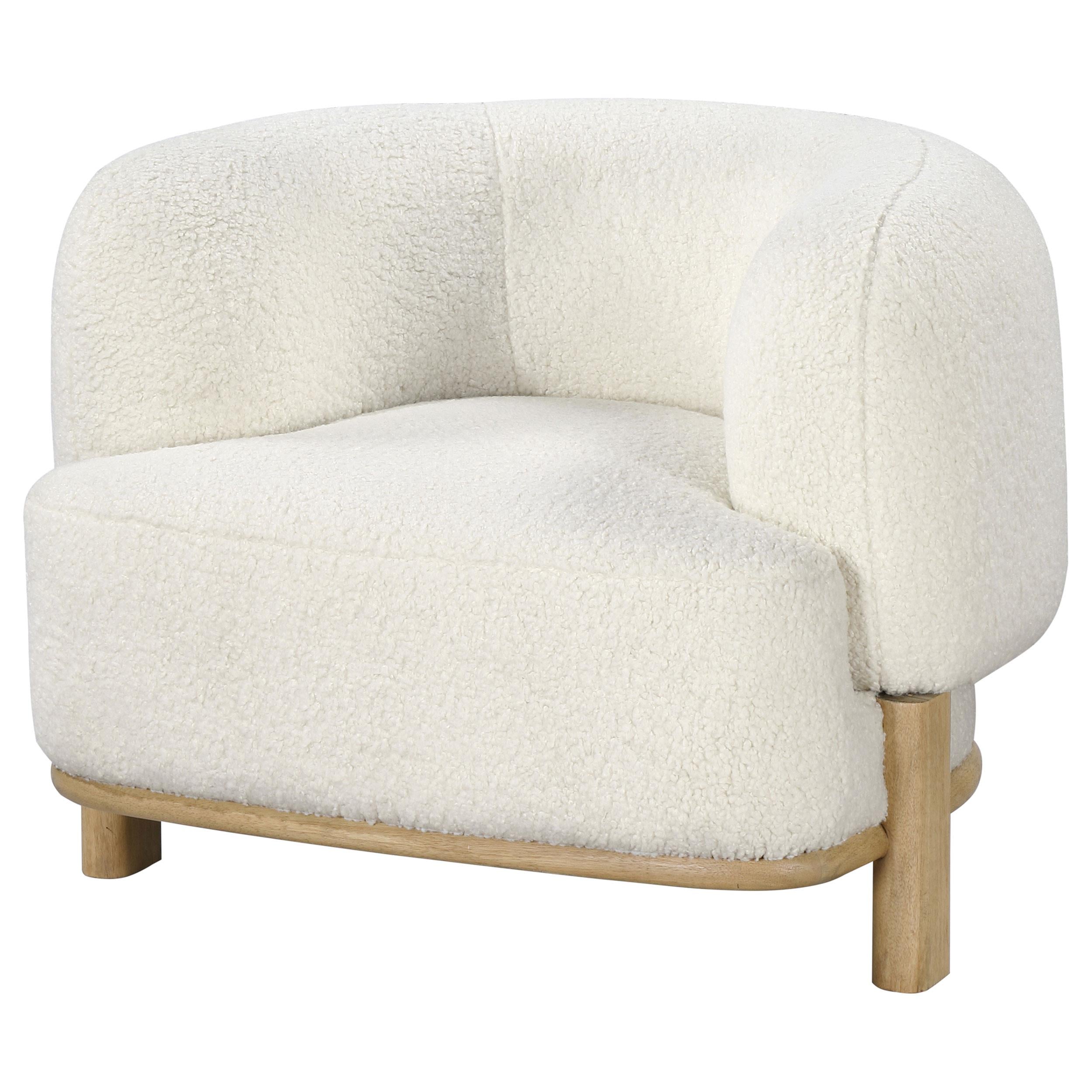 Coaster Furniture Lawler 903169 Upholstered Barrel Back Accent Chair - Ivory - Image 3