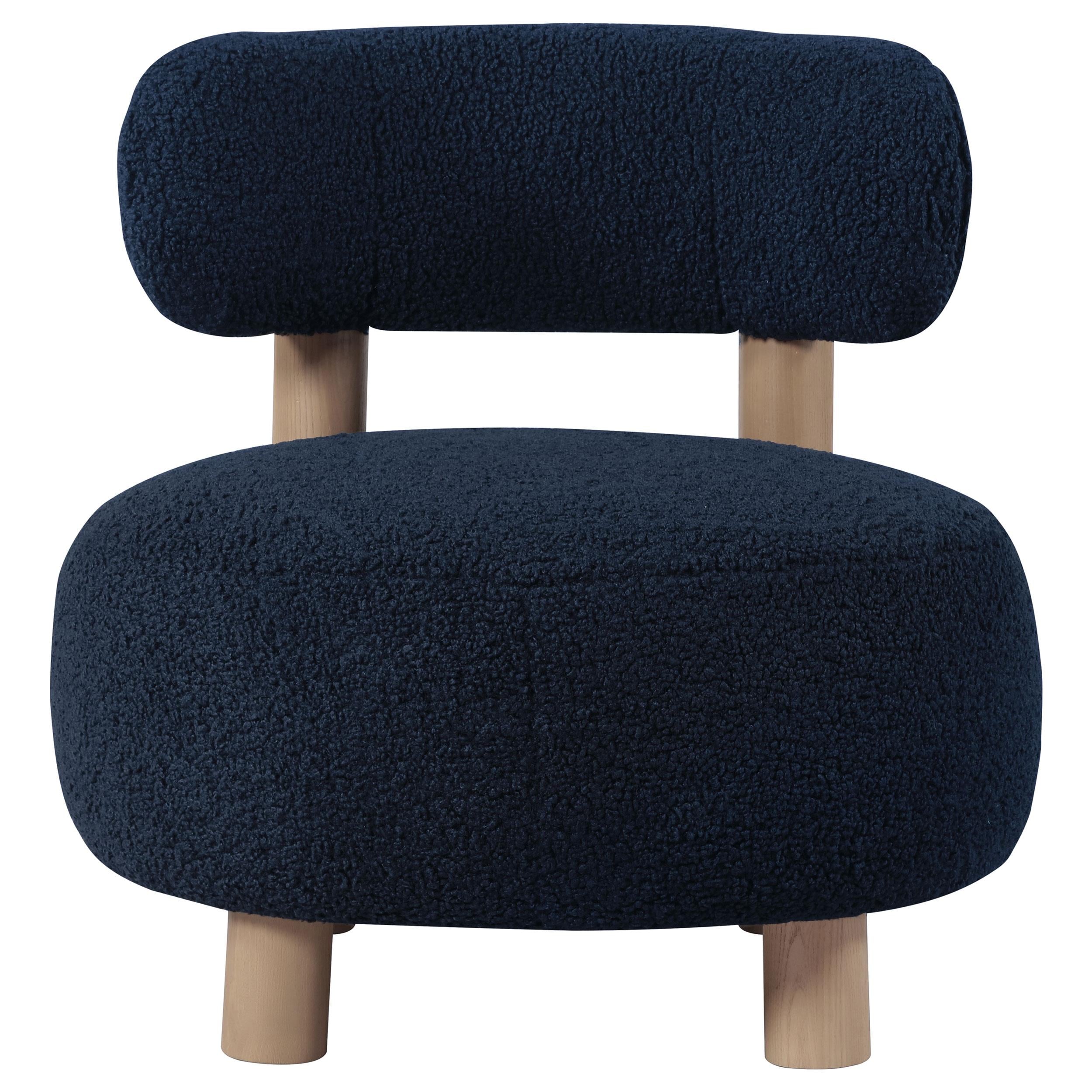 Coaster Furniture Zonie 903168 Boucle Upholstered Barrel Back Accent Chair - Blue - Image 2