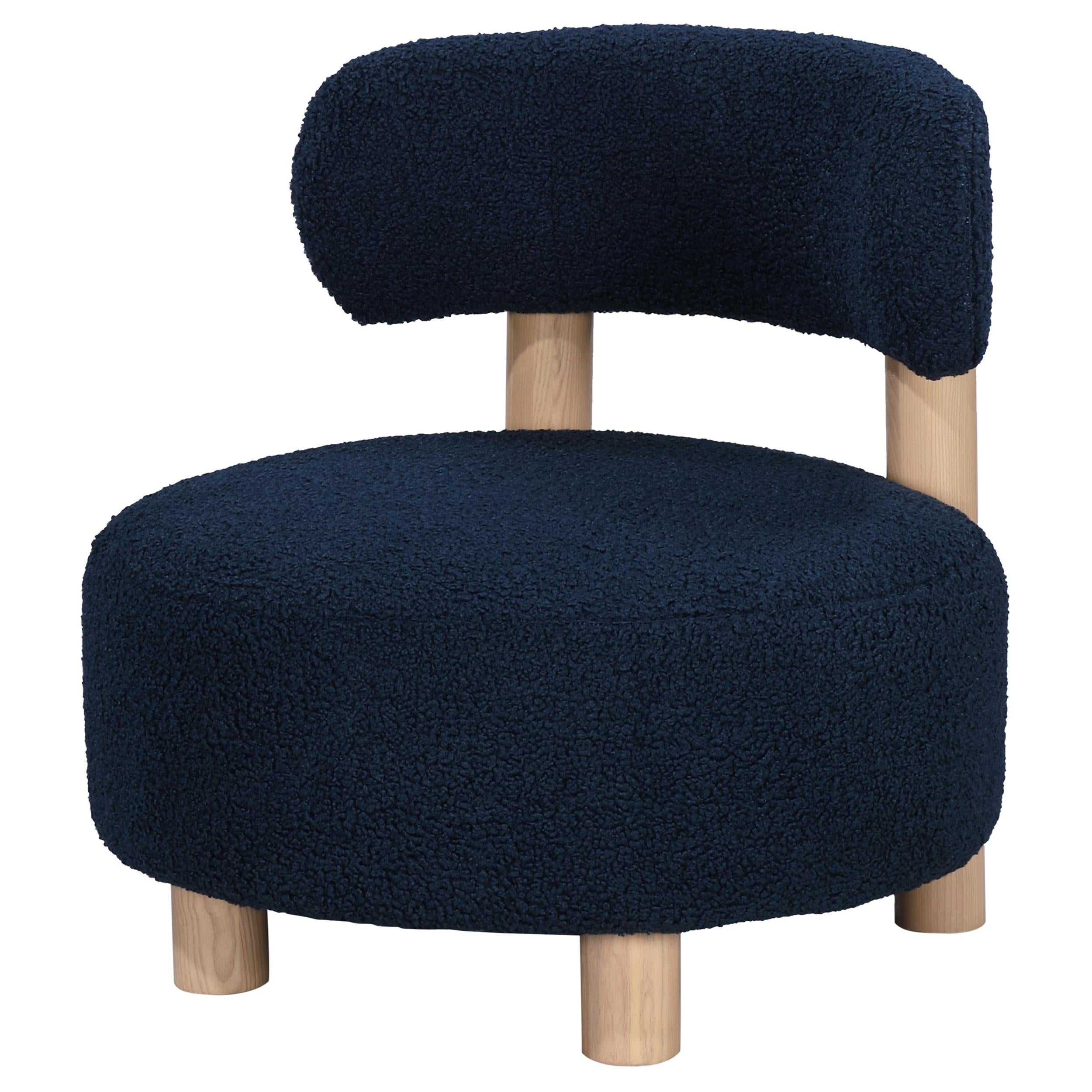 Coaster Furniture Zonie 903168 Boucle Upholstered Barrel Back Accent Chair - Blue - Image 3